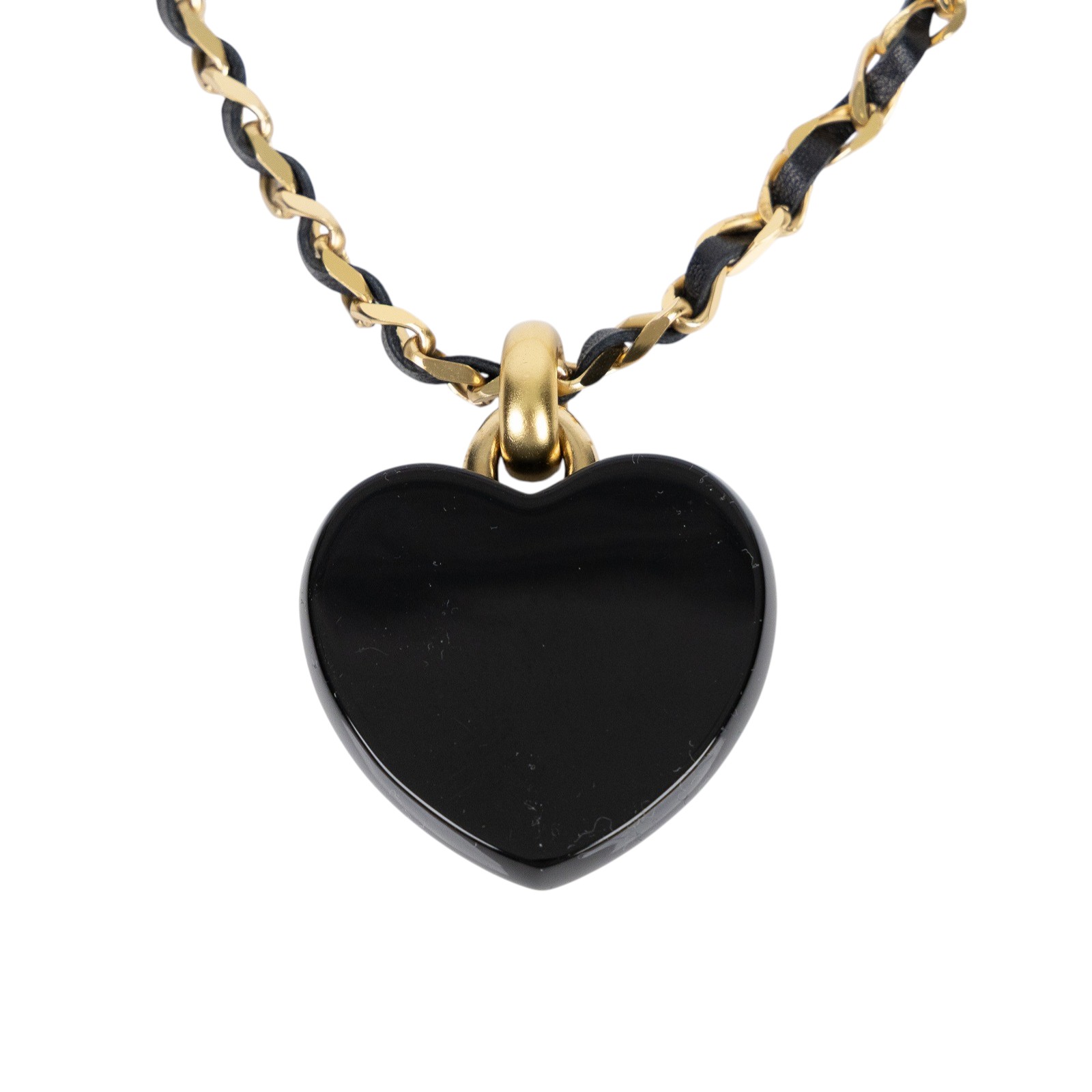 香奈兒 CHANEL CC LOGO 項鍊 D21P 黑愛心項鍊 原廠盒子