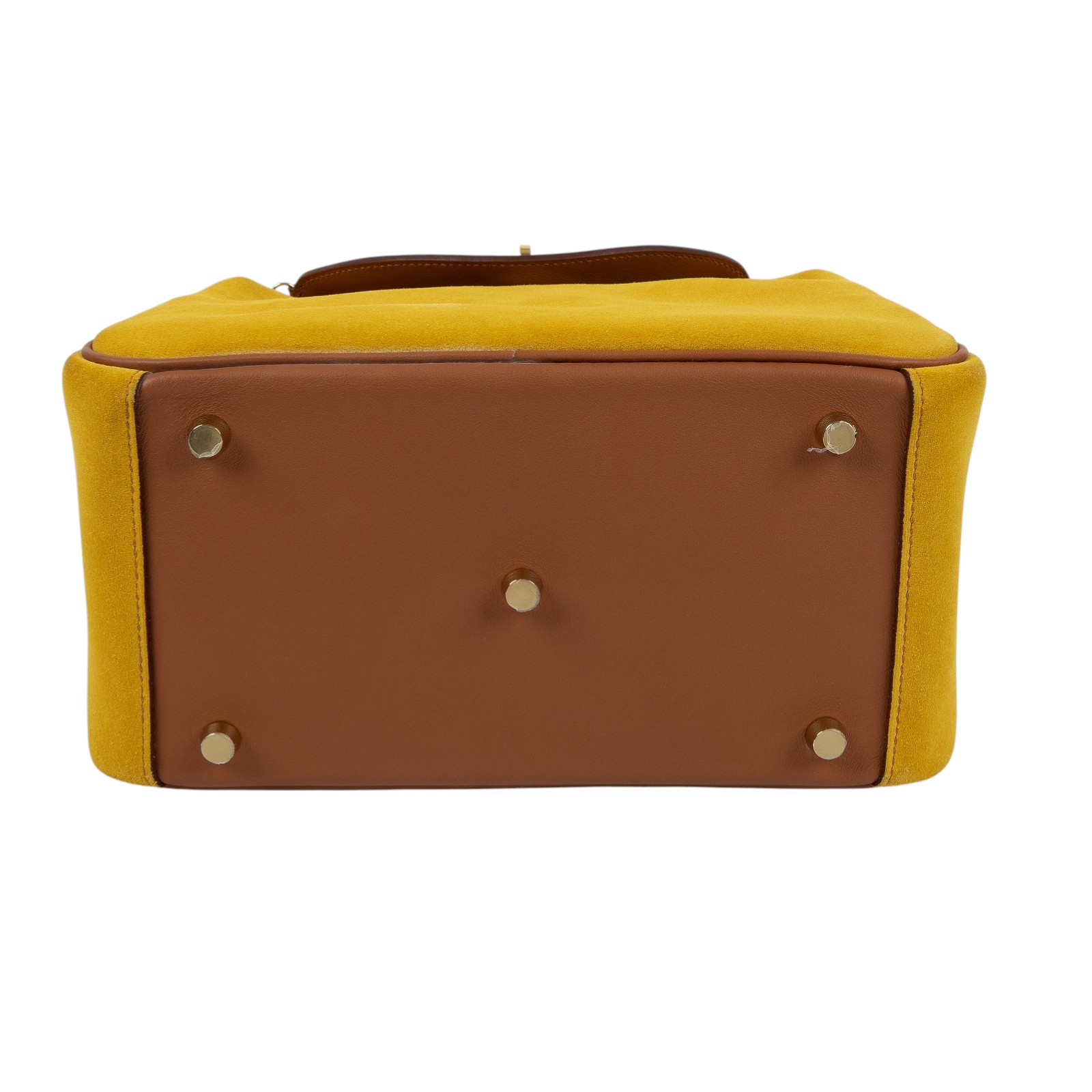 愛馬仕 Hermes Lindy 琳迪包 26 LD26 D刻 金棕拼琥珀黃麂皮LINDY26 原廠盒子/防塵袋