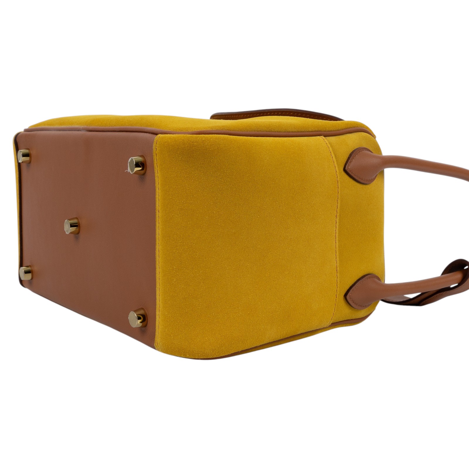 愛馬仕 Hermes Lindy 琳迪包 26 LD26 D刻 金棕拼琥珀黃麂皮LINDY26 原廠盒子/防塵袋