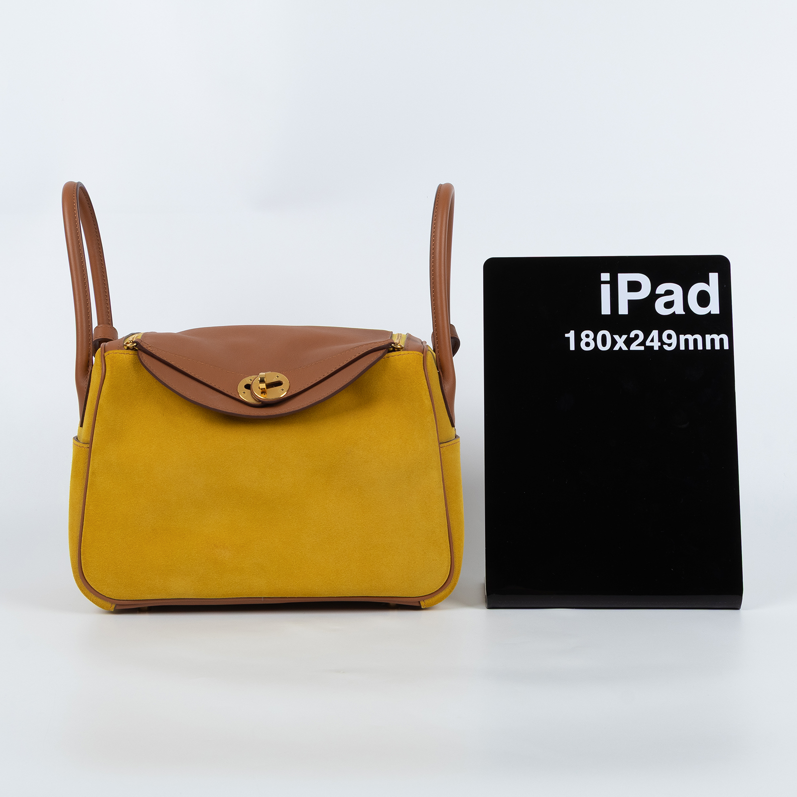 愛馬仕 Hermes Lindy 琳迪包 26 LD26 D刻 金棕拼琥珀黃麂皮LINDY26 原廠盒子/防塵袋