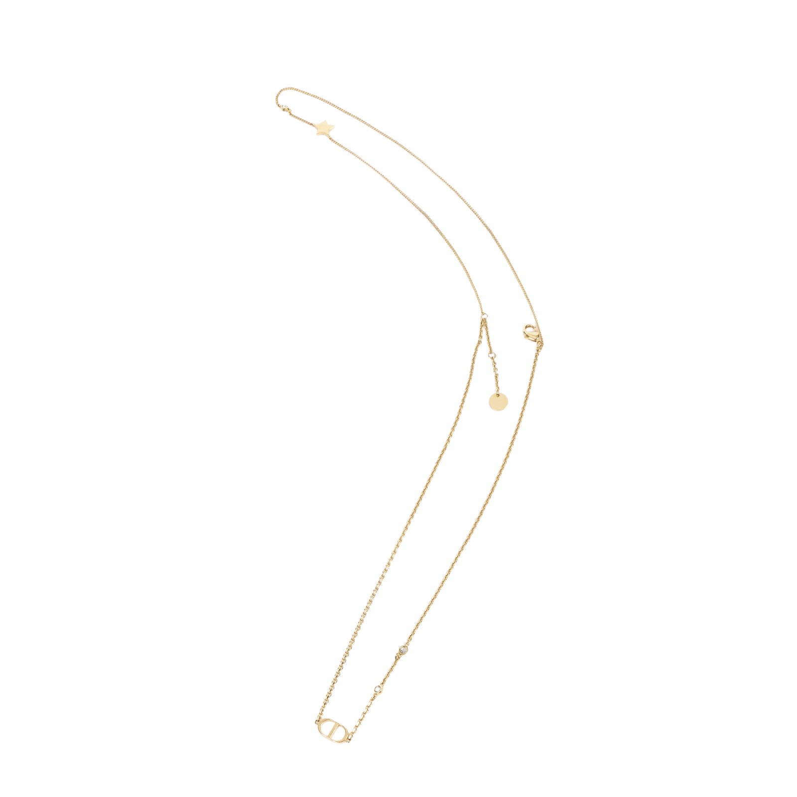 迪奧 CHRISTIAN DIOR Petit CD 雙項鍊 N1155PMTCY 星星CD雙層項鍊 原廠盒子/防塵袋