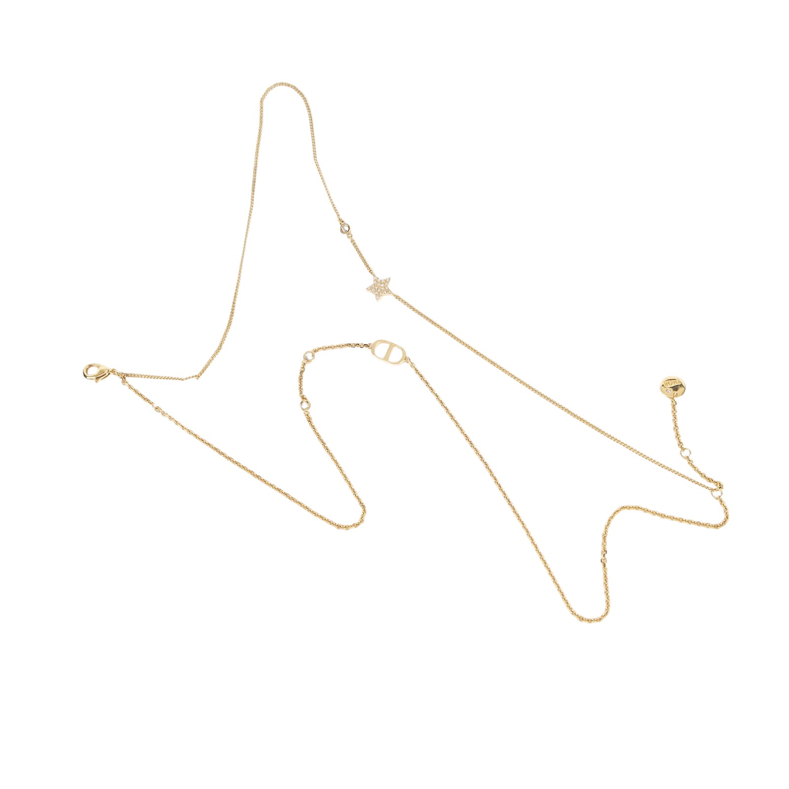 迪奧 CHRISTIAN DIOR Petit CD 雙項鍊 N1155PMTCY 星星CD雙層項鍊 原廠盒子/防塵袋