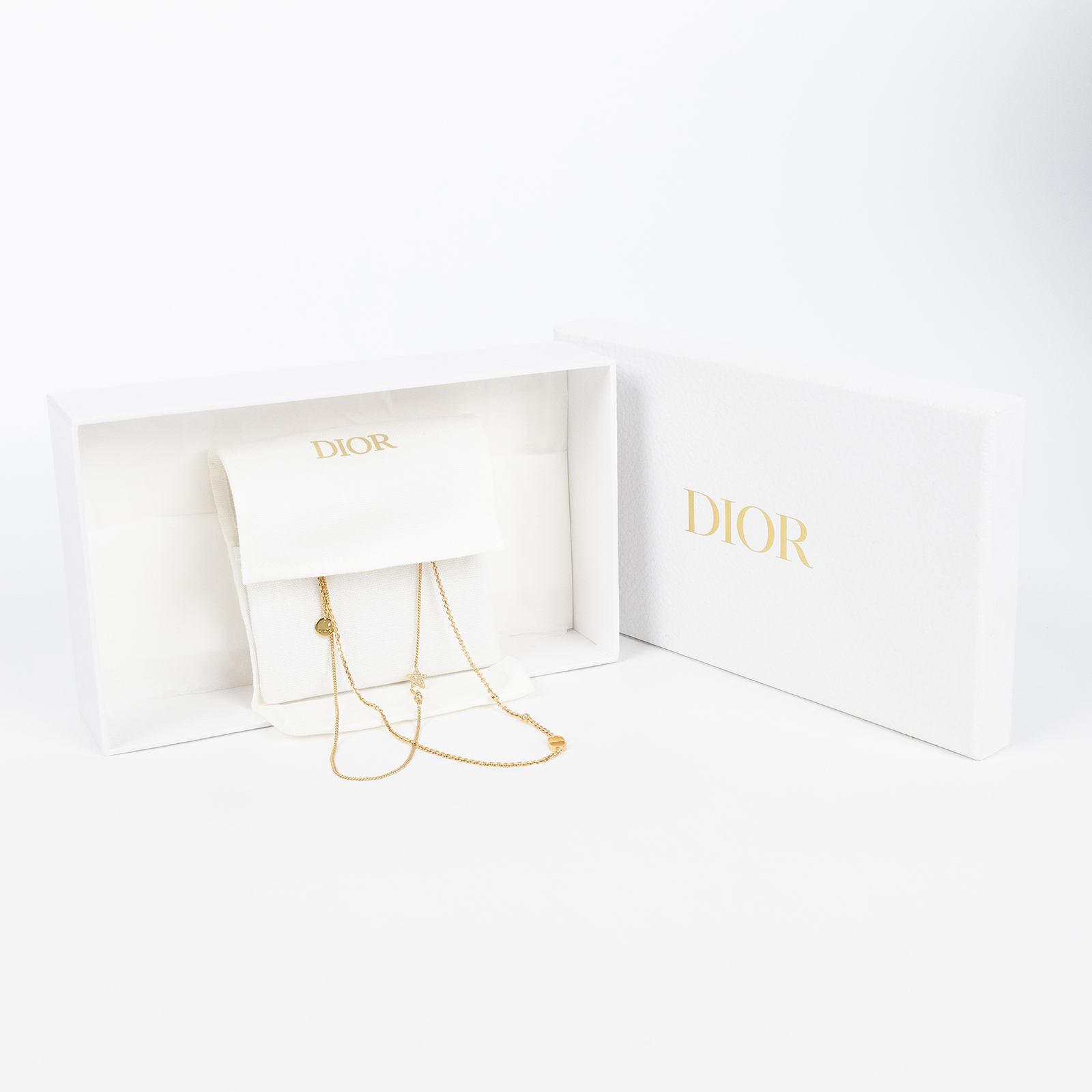 迪奧 CHRISTIAN DIOR Petit CD 雙項鍊 N1155PMTCY 星星CD雙層項鍊 原廠盒子/防塵袋