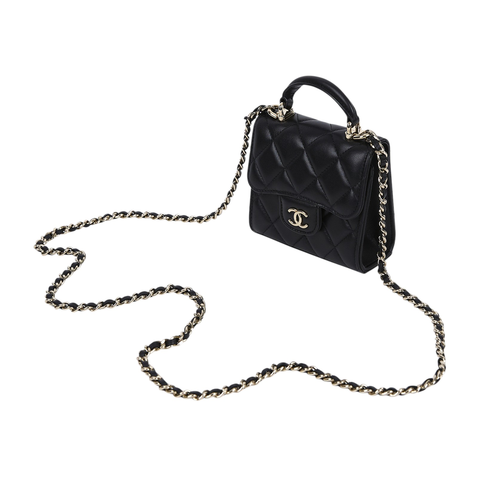 香奈兒 CHANEL CF 口蓋包 手提包 斜背包 肩背包 AP2682 B06660 晶片款 黑羊迷你鍊包 防塵袋