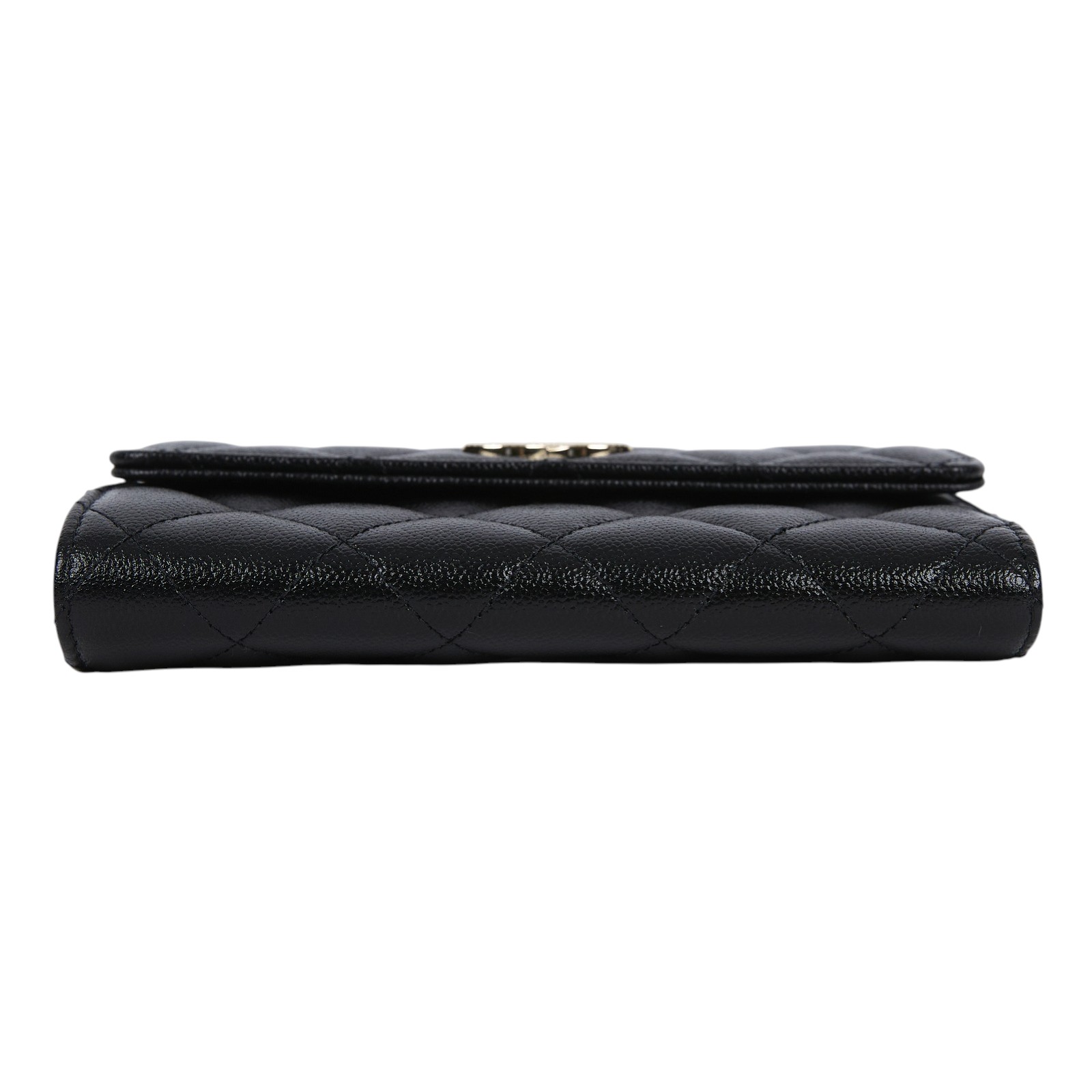 香奈兒 CHANEL 錢包 釦式 中夾 AP3398 晶片款 黑銀雙C中夾 防塵袋