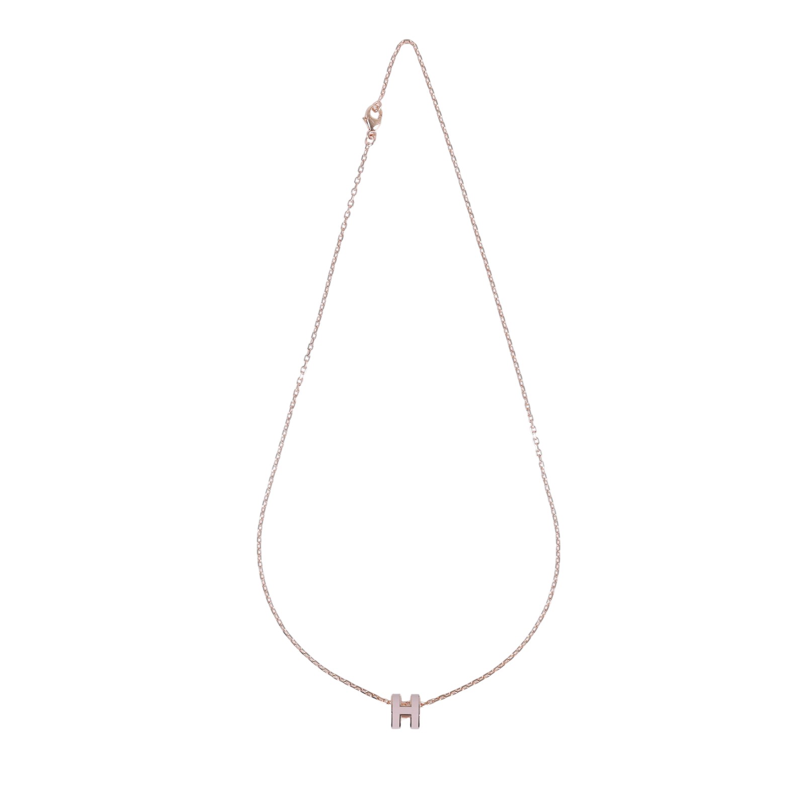 愛馬仕 Hermes Mini Pop H 墜飾  糖衣粉 H147992FO85 GD1213 玫金色/粉POP H MINI項鍊 原廠盒子/防塵袋