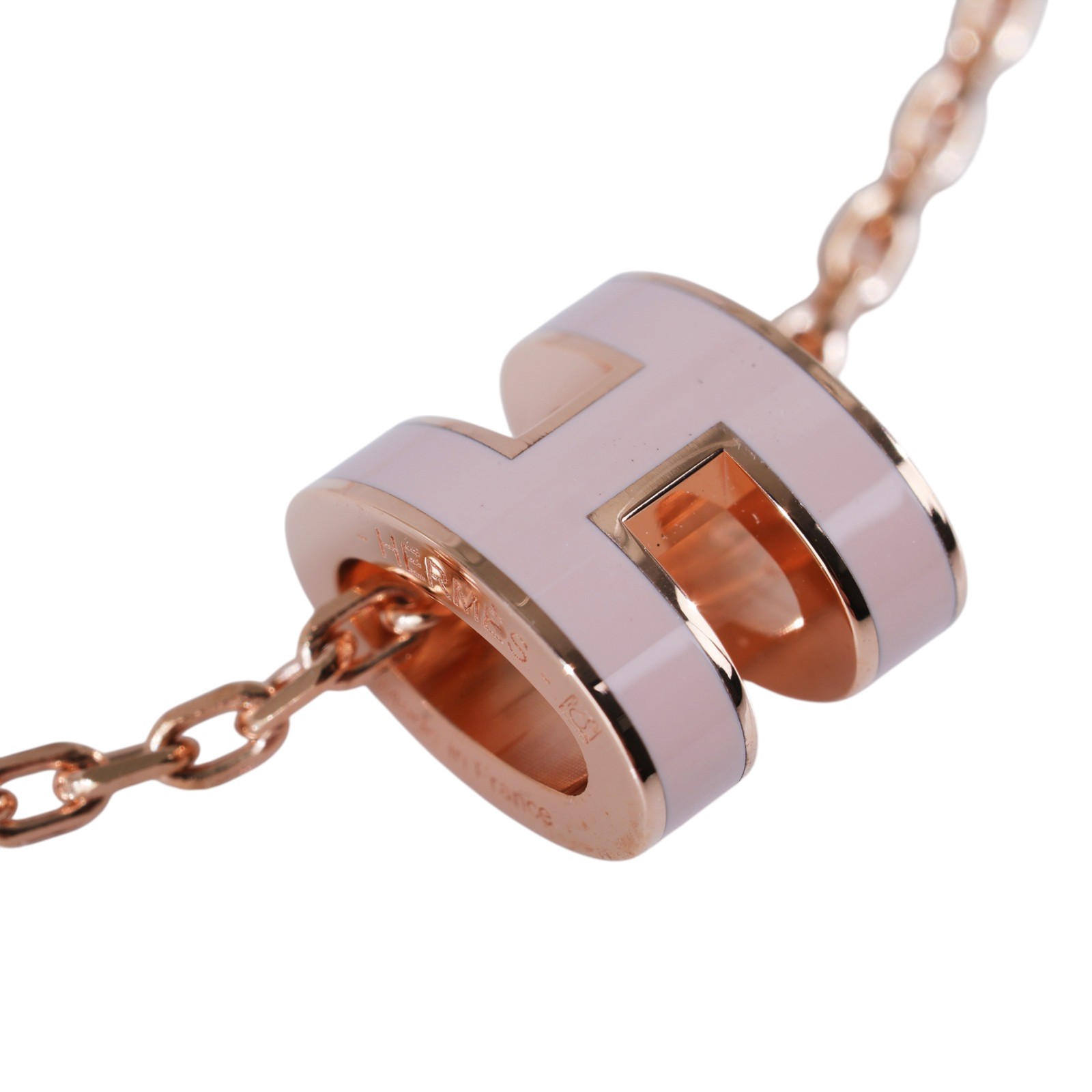 愛馬仕 Hermes Mini Pop H 墜飾  糖衣粉 H147992FO85 GD1213 玫金色/粉POP H MINI項鍊 原廠盒子/防塵袋