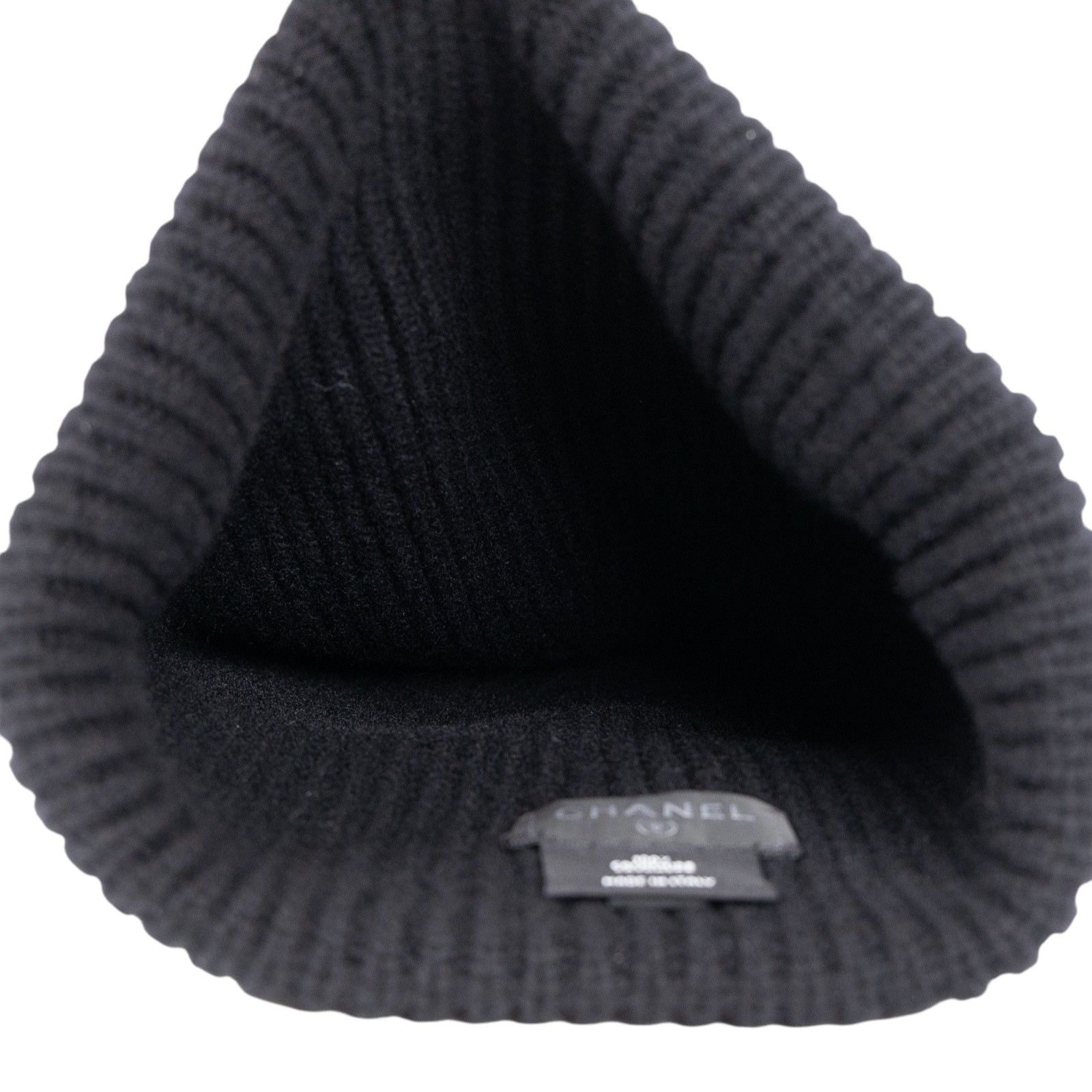 香奈兒 CHANEL CC LOGO 針織 毛帽 帽子 AAA398 黑底白LOGO毛帽 無附屬品