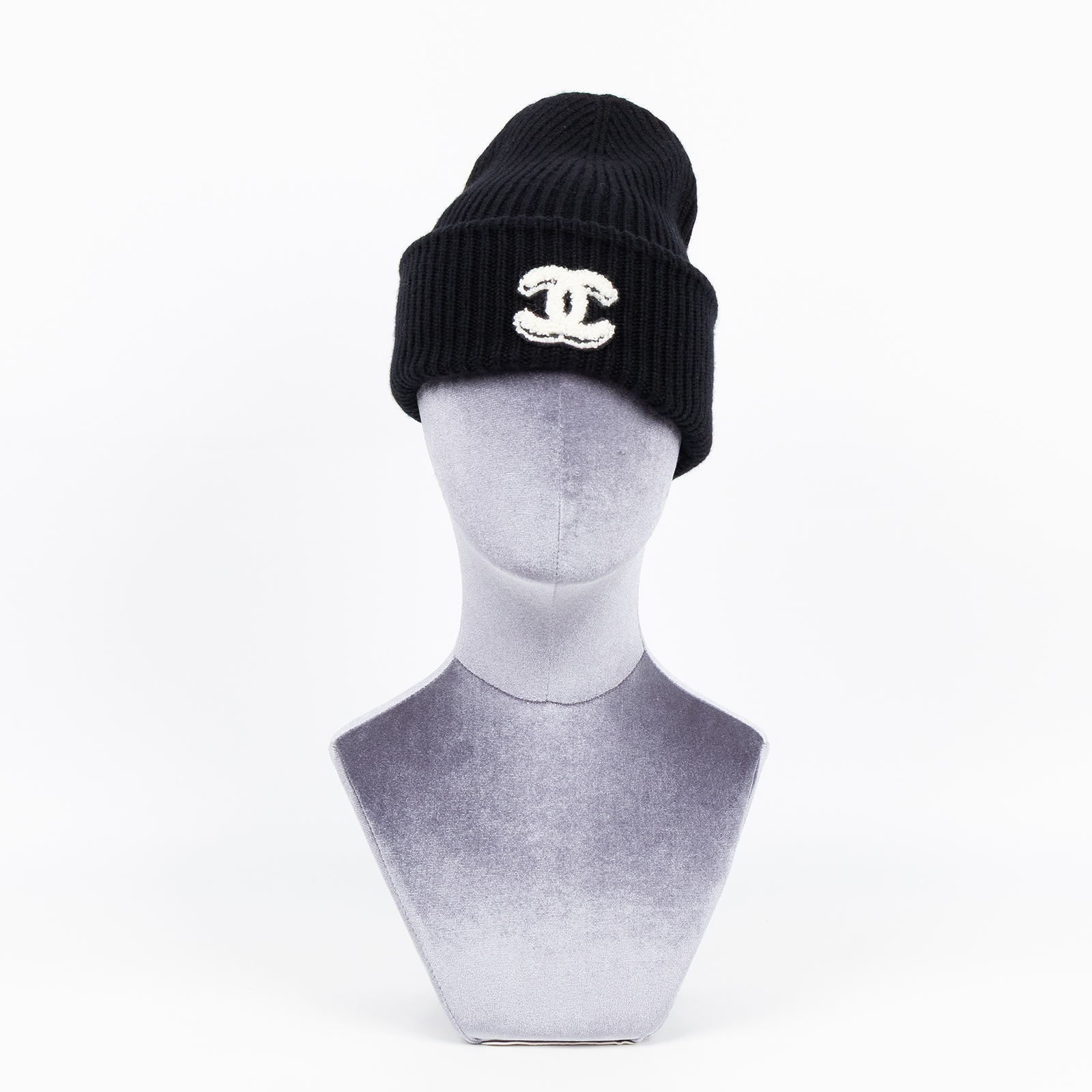 香奈兒 CHANEL CC LOGO 針織 毛帽 帽子 AAA398 黑底白LOGO毛帽 無附屬品