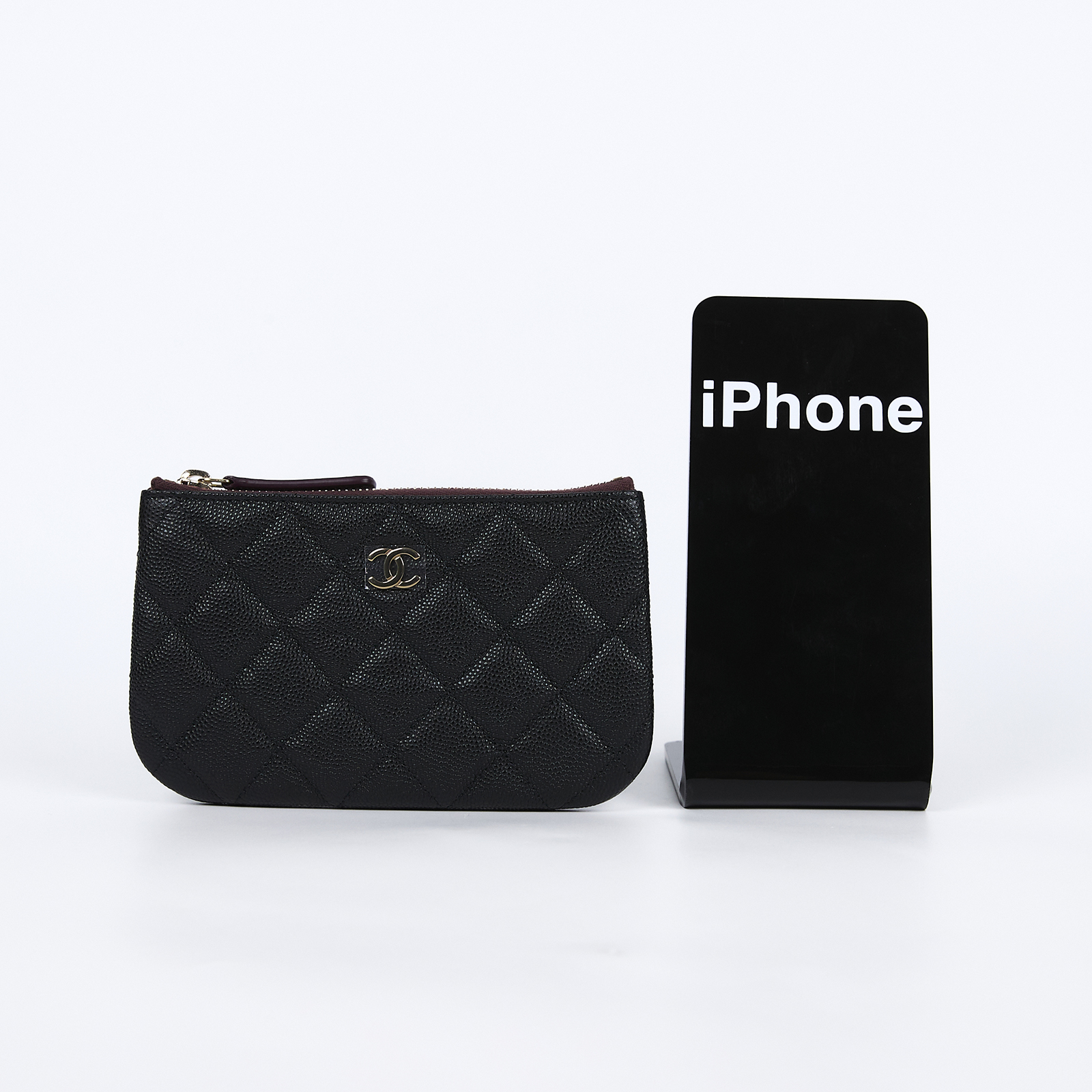 香奈兒 CHANEL 經典 拉鍊 隨身包 小型 AP4020 晶片款 黑荔枝一字拉POUCH 原廠盒子/防塵袋