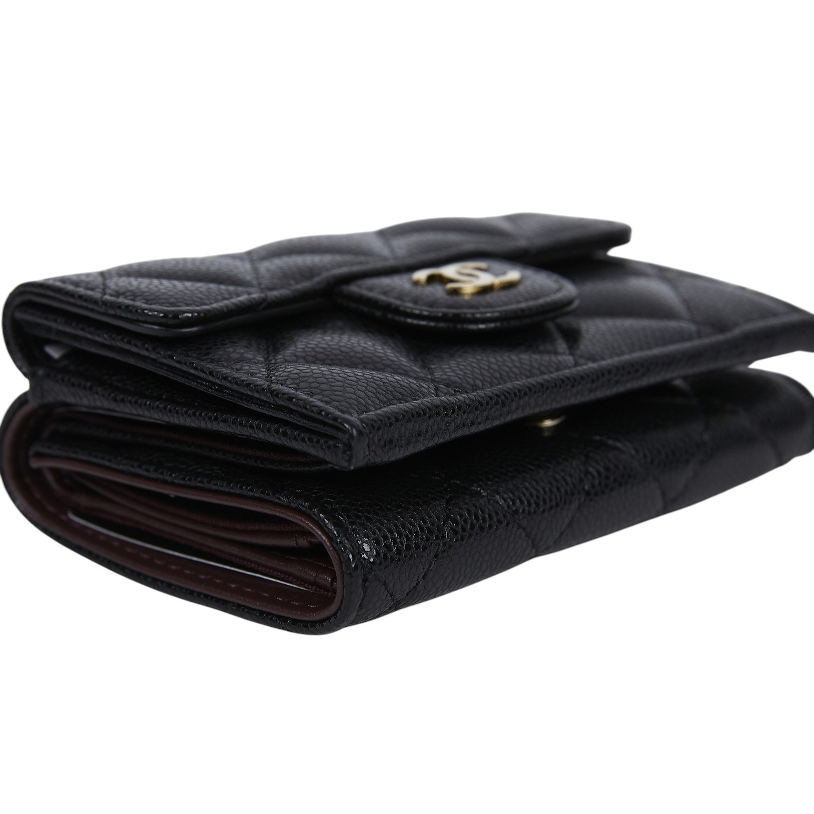 香奈兒 CHANEL 錢包 短夾 AP0230 晶片款 黑荔枝三折短夾 原廠盒子/防塵袋