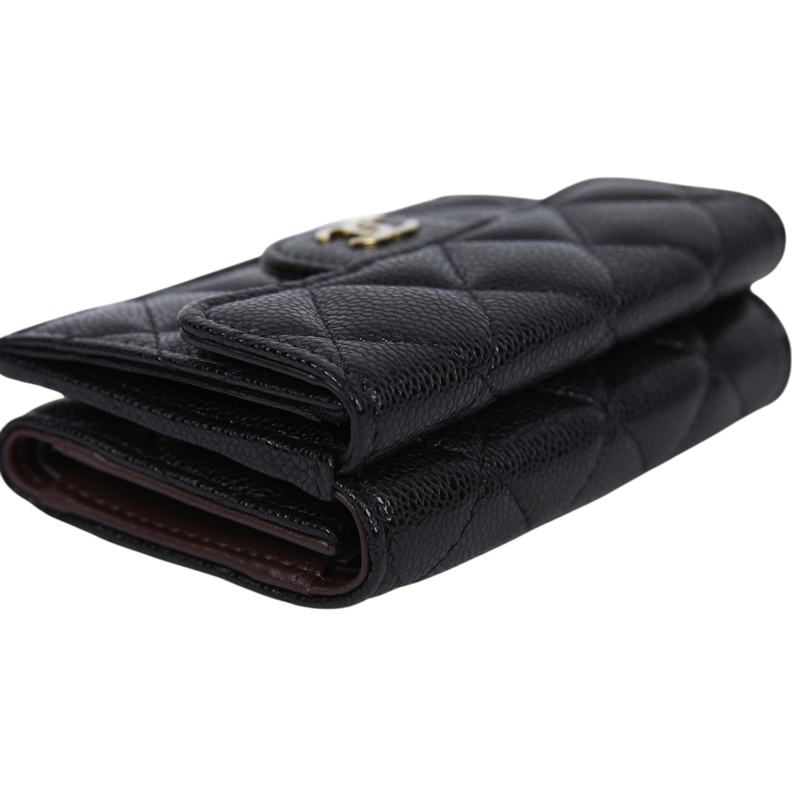 香奈兒 CHANEL 錢包 短夾 AP0230 晶片款 黑荔枝三折短夾 原廠盒子/防塵袋