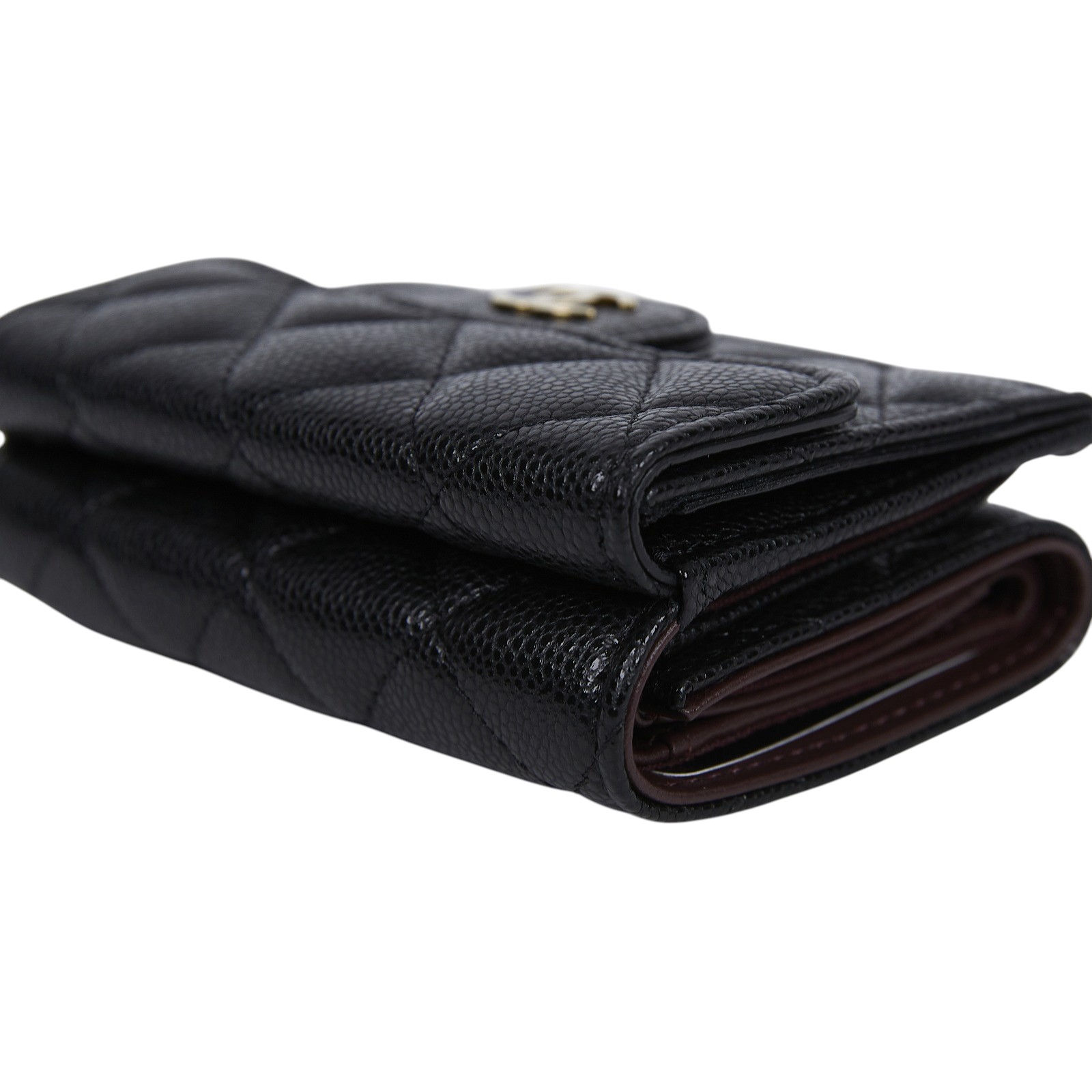 香奈兒 CHANEL 錢包 短夾 AP0230 晶片款 黑荔枝三折短夾 原廠盒子/防塵袋