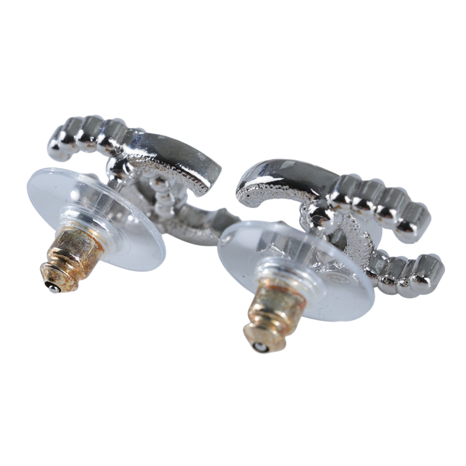 香奈兒 CHANEL CC LOGO 耳環 耳釘 B25V 水鑽珍珠雙C耳環 原廠盒子