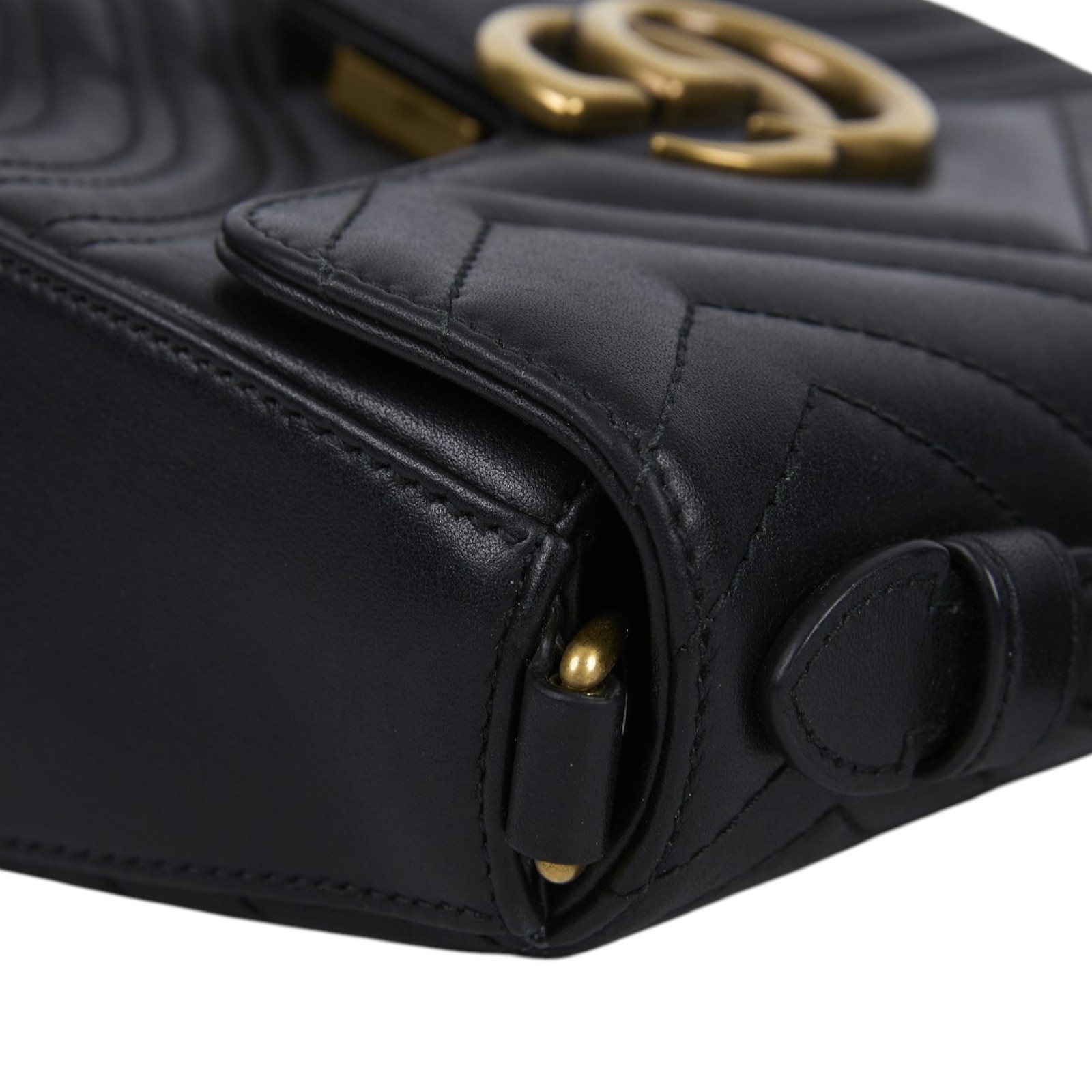 古馳 GUCCI GG Marmont 迷你 肩背 手挽袋 547260 DTDIT 黑金MARMONT 2WAY 背帶