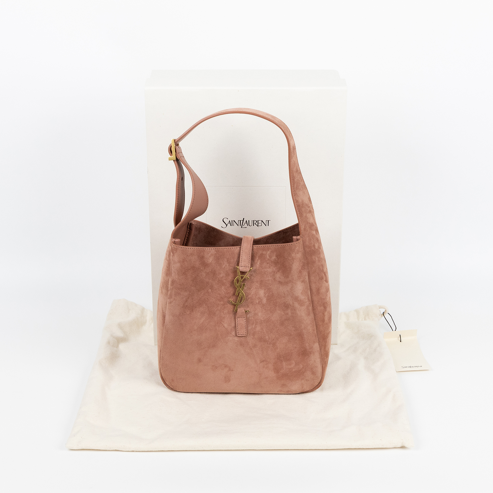 聖羅蘭 YSL SAINT LAURENT LE 5 À 7 小型 手袋 手提包 7139381U80W 粉麂皮LE 5 À 7 原廠盒子/防塵袋