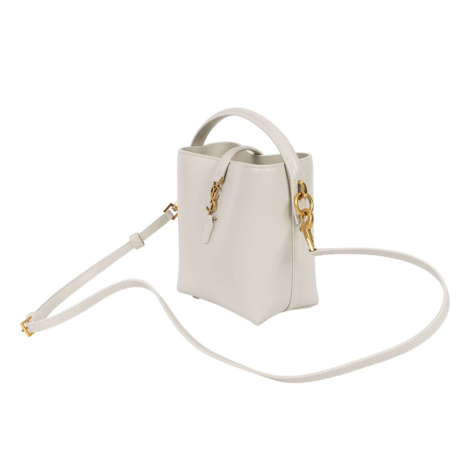 聖羅蘭 YSL SAINT LAURENT le 37 亮面皮革 迷你手袋 7658702R20W 白LE 5 À 7 原廠盒子/防塵袋/背帶