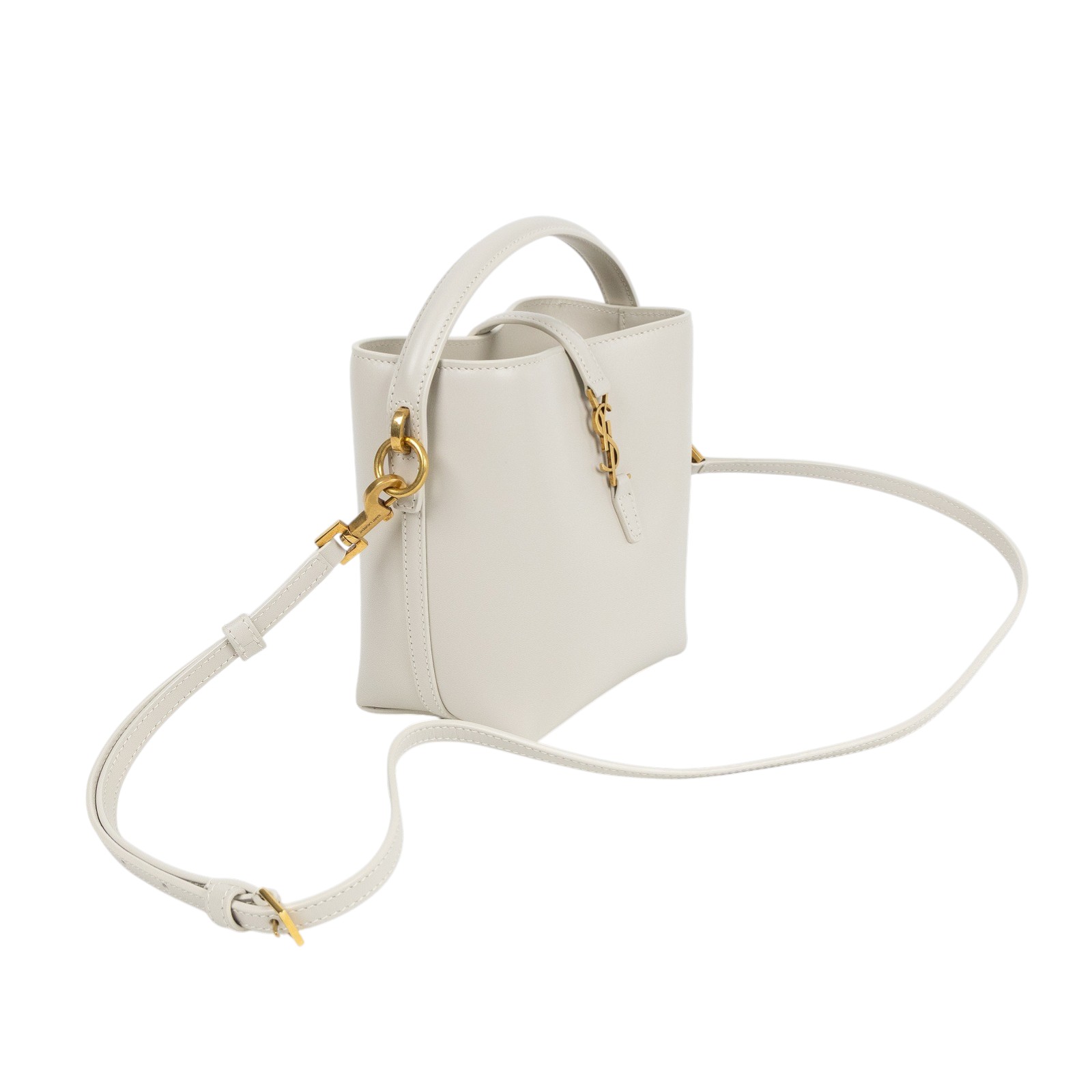 聖羅蘭 YSL SAINT LAURENT le 37 亮面皮革 迷你手袋 7658702R20W 白LE 5 À 7 原廠盒子/防塵袋/背帶