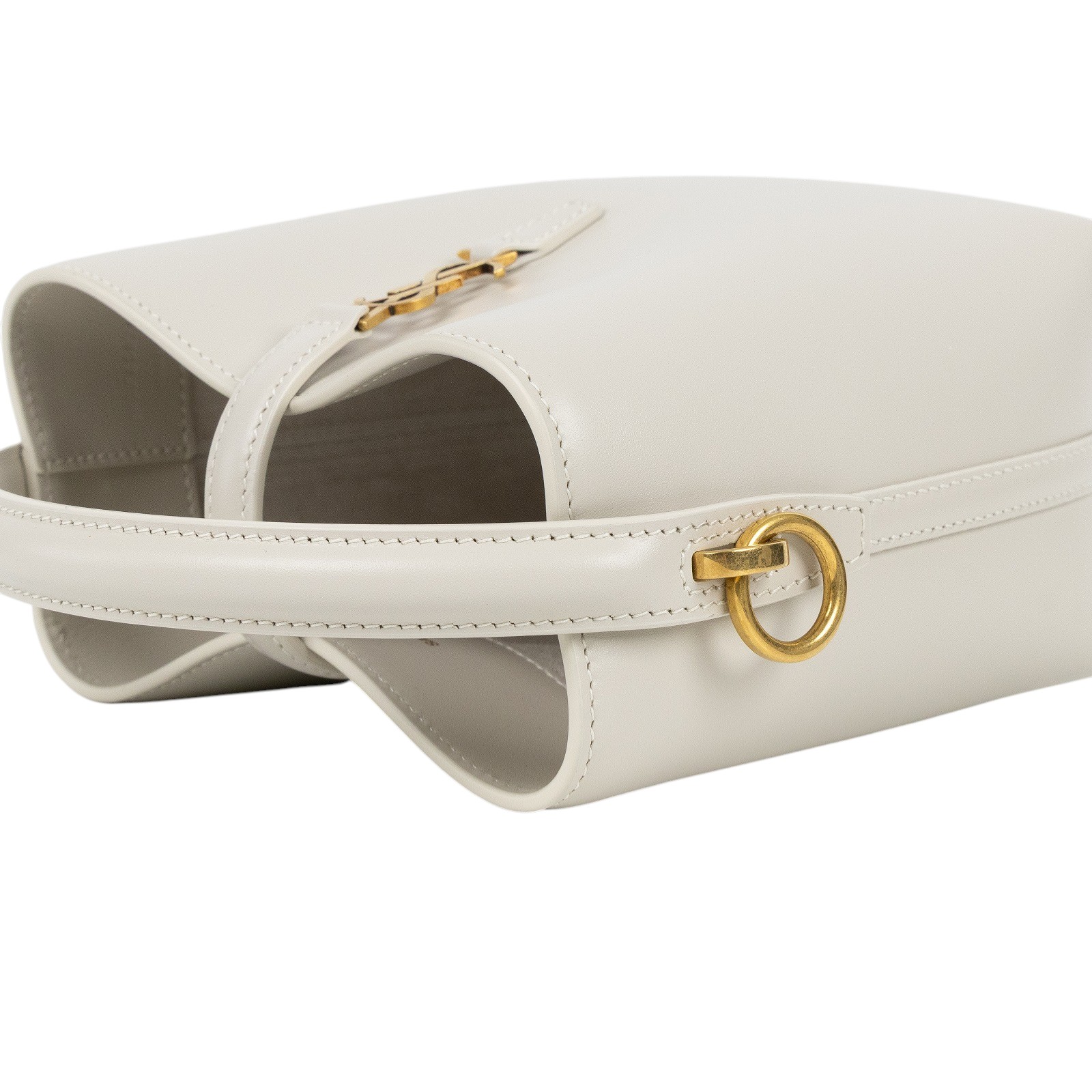 聖羅蘭 YSL SAINT LAURENT le 37 亮面皮革 迷你手袋 7658702R20W 白LE 5 À 7 原廠盒子/防塵袋/背帶