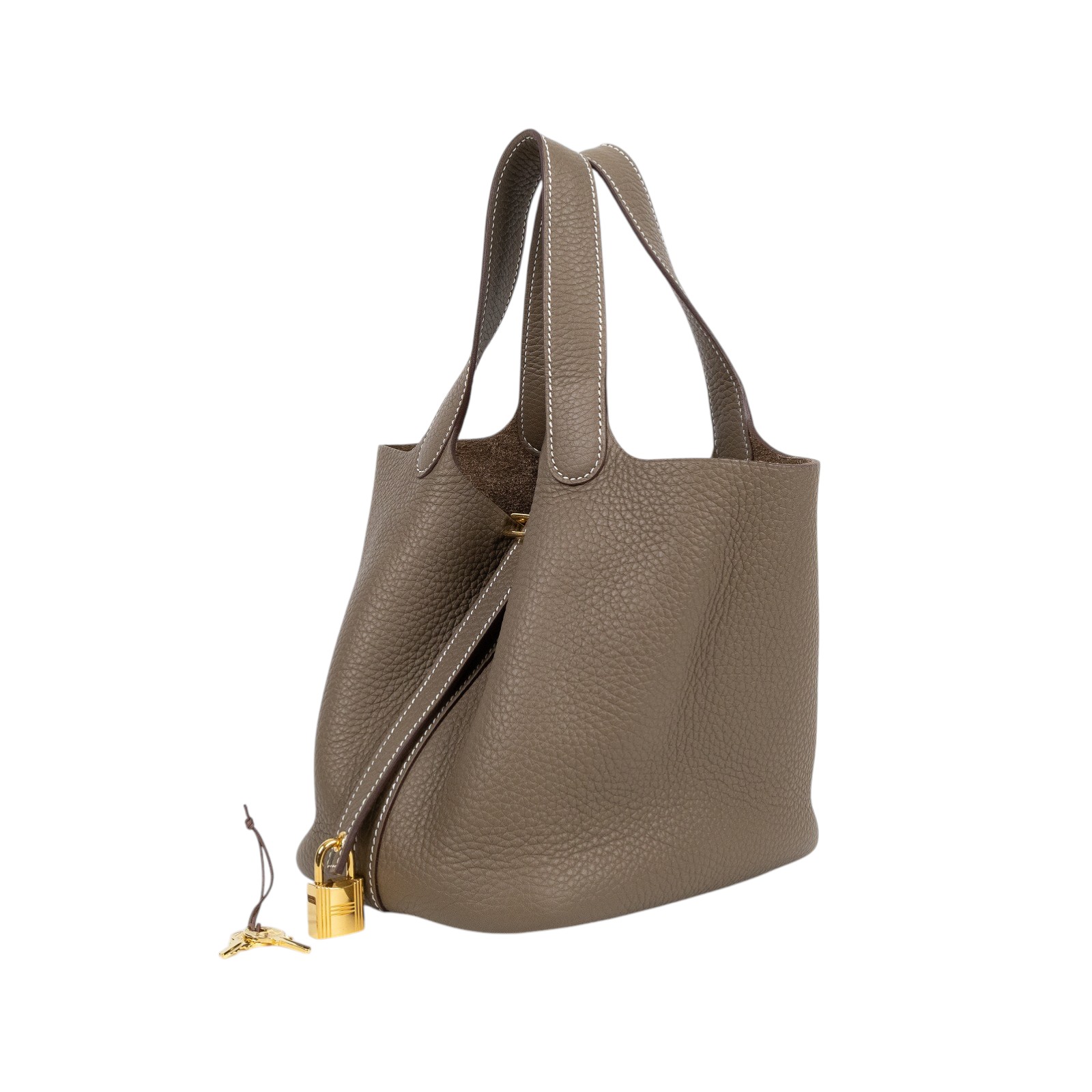 愛馬仕 Hermes Picotin Lock 18 菜籃子包 金色五金 大象灰 H056289CC18   防塵袋/鎖組/台灣購買證明