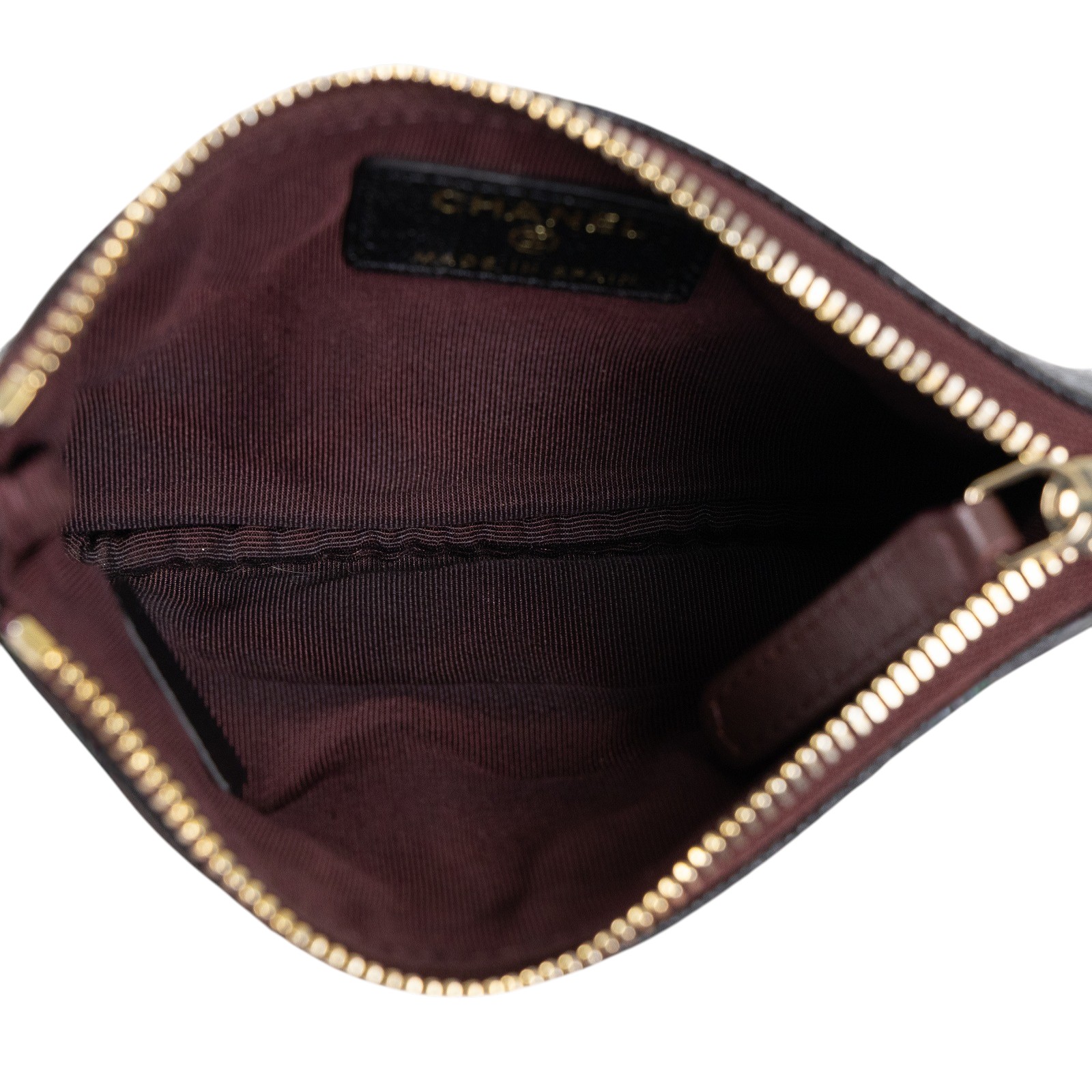 香奈兒 CHANEL 經典 拉鍊 隨身包 小型 AP4020 31開 黑金荔枝一字拉鍊POUCH 無附屬品
