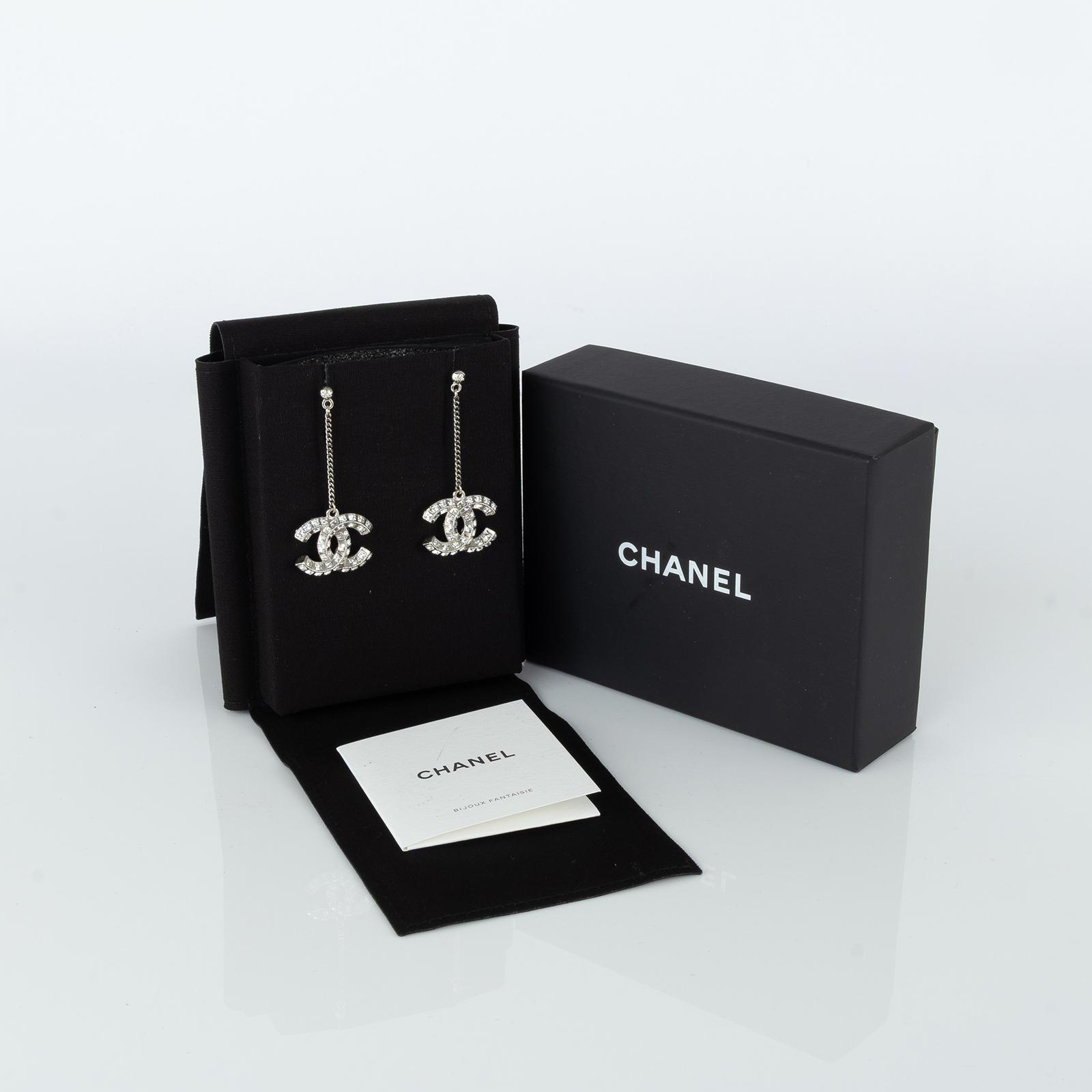 香奈兒 CHANEL CC LOGO 耳環 耳釘 A21V 雙C垂墜耳環 原廠盒子