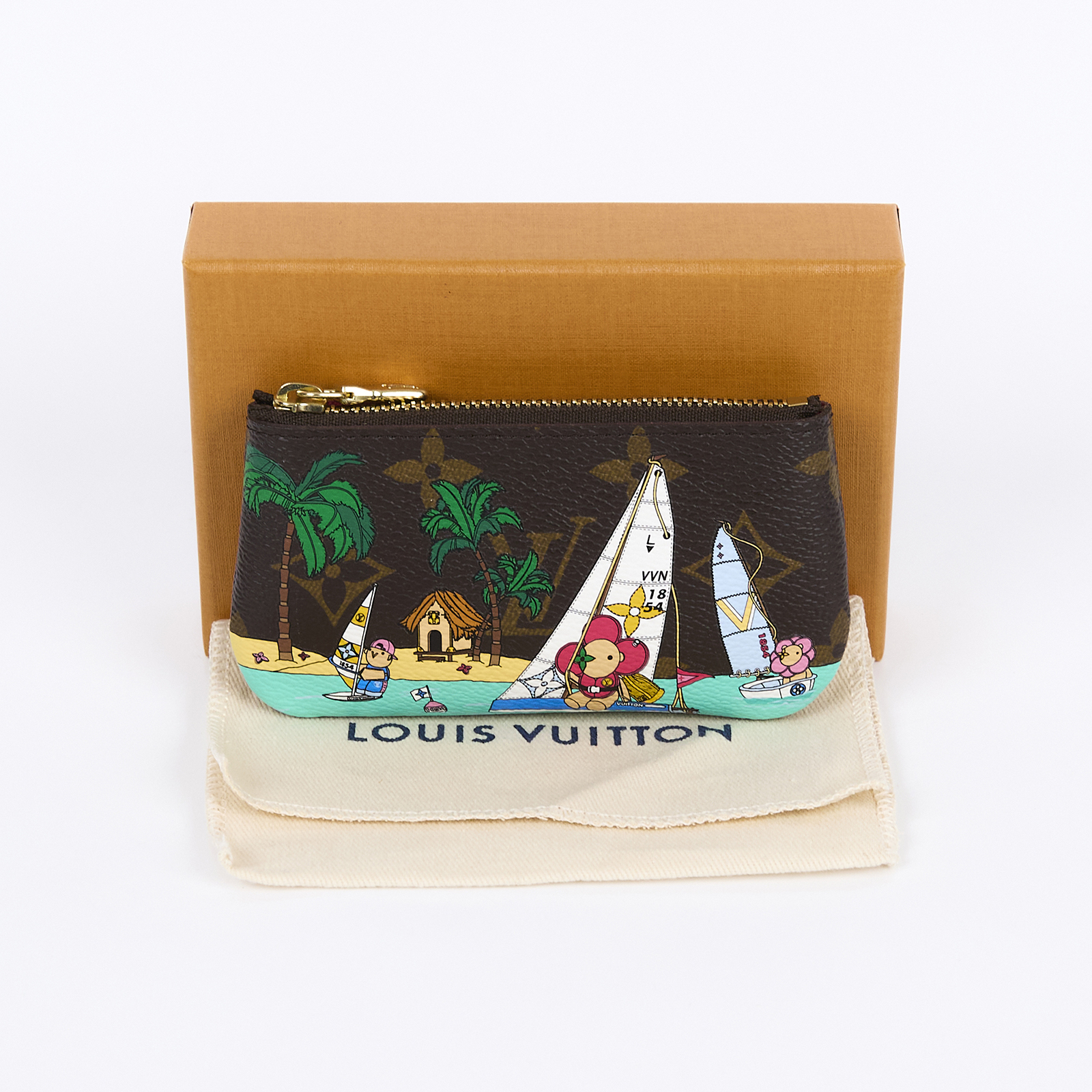 路易威登 LOUIS VUITTON Key Pouch 23聖誕限定塗鴉 鑰匙包 M82615 原花零錢包 23年聖誕限定 原廠盒子/防塵袋