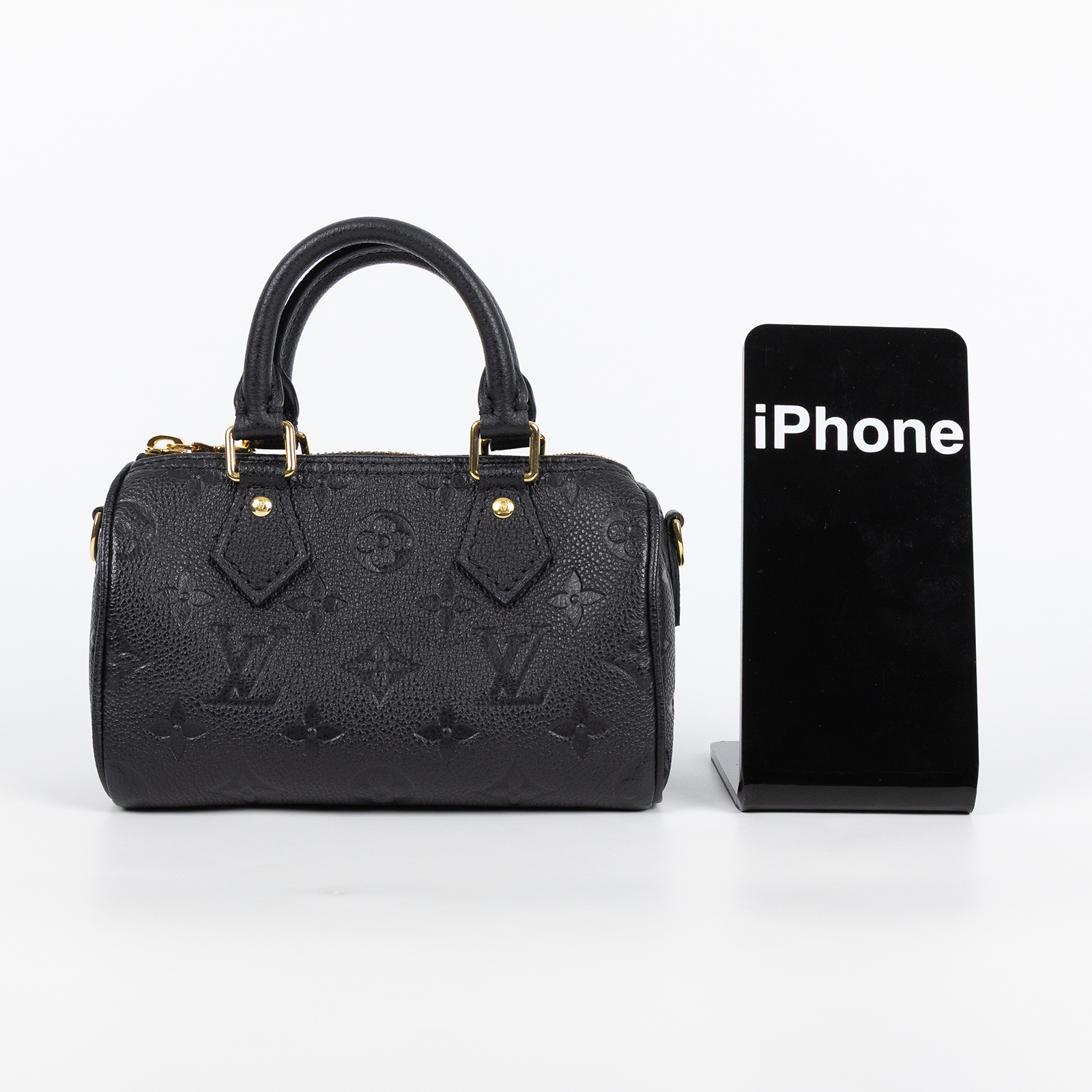 路易威登 LOUIS VUITTON Nano Speedy 壓花牛皮 迷你 鍊帶 波士頓包 M82450 晶片款  原廠盒子/防塵袋/購買證明/背帶