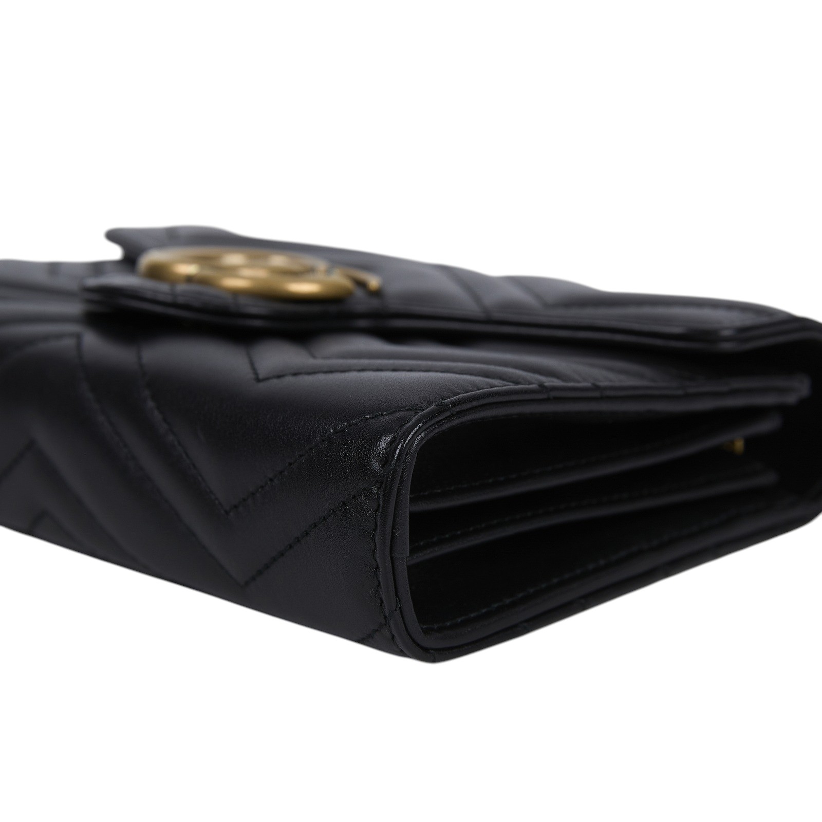 古馳 GUCCI GG Marmont 絎縫 迷你 肩背包 474575 DTD1T 黑MARMONT WOC 原廠盒子/防塵袋