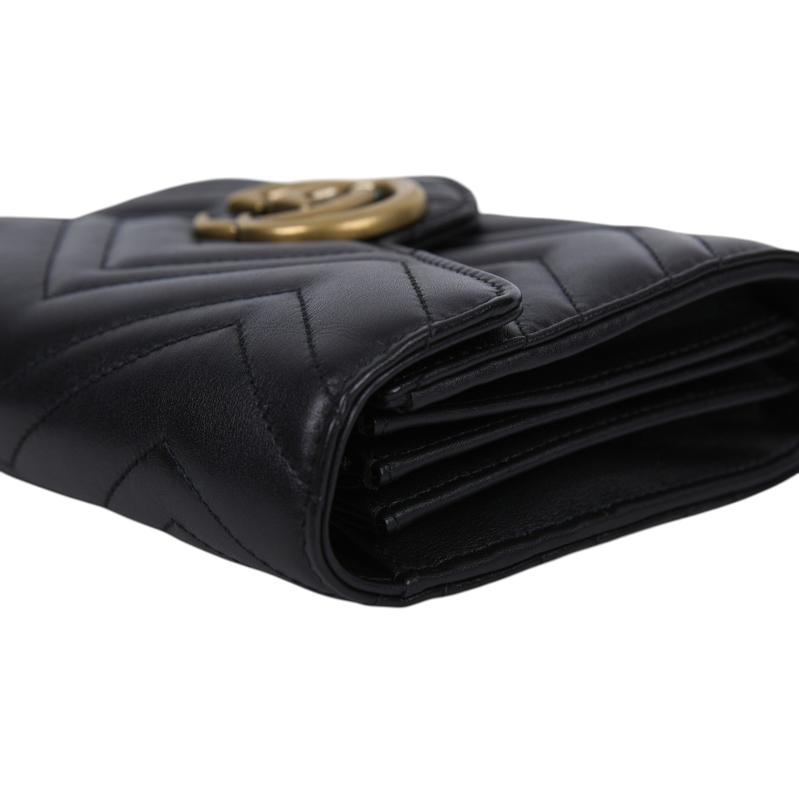 古馳 GUCCI GG Marmont 絎縫 迷你 肩背包 474575 DTD1T 黑MARMONT WOC 原廠盒子/防塵袋