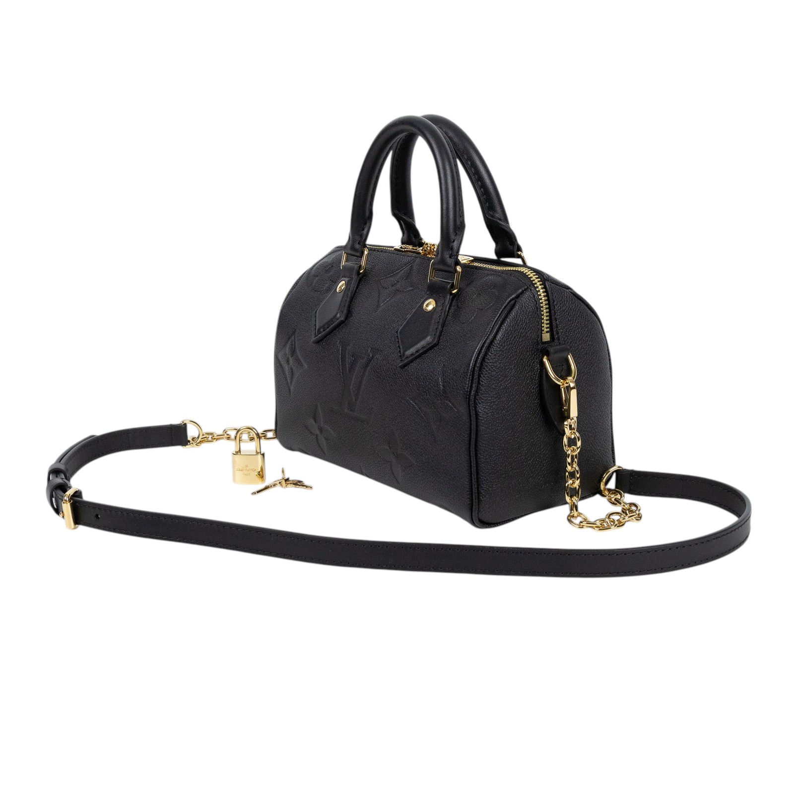 路易威登 LOUIS VUITTON Speedy Bandoulière  20 Noir 手提 斜背 波士頓包 M58953 晶片款  防塵袋/鎖組/背帶