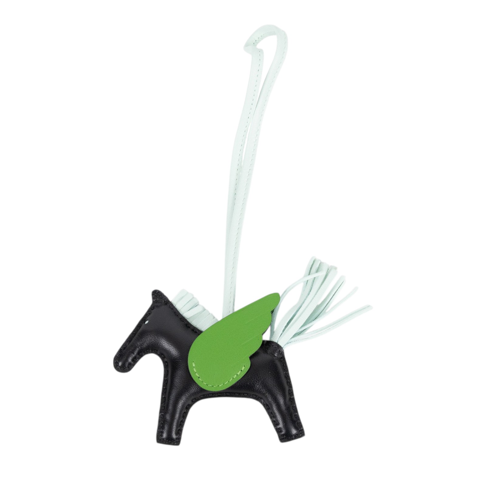 愛馬仕 Hermes Rodeo PM 飛馬 吊飾 黑色 薄荷綠 絲蘭綠色 H083010CAEM K刻 黑拼綠飛馬RODEO PM 原廠盒子