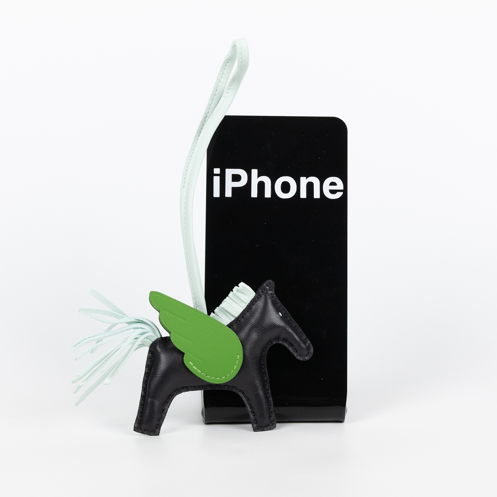 愛馬仕 Hermes Rodeo PM 飛馬 吊飾 黑色 薄荷綠 絲蘭綠色 H083010CAEM K刻 黑拼綠飛馬RODEO PM 原廠盒子