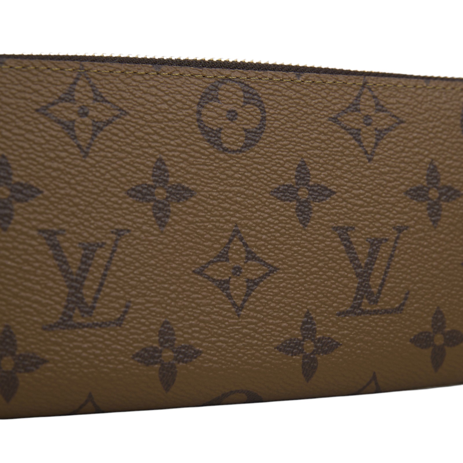 路易威登 LOUIS VUITTON Clémence 錢包 拉鍊 長夾 Monogram Reverse塗層帆布 M82336 晶片款  原廠盒子/防塵袋