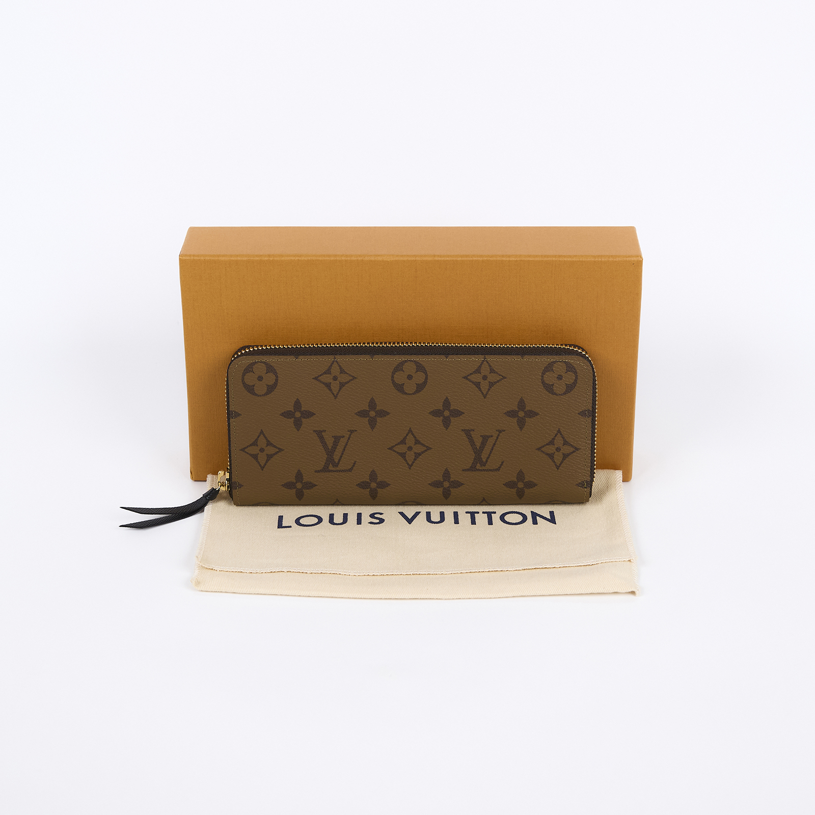 路易威登 LOUIS VUITTON Clémence 錢包 拉鍊 長夾 Monogram Reverse塗層帆布 M82336 晶片款  原廠盒子/防塵袋