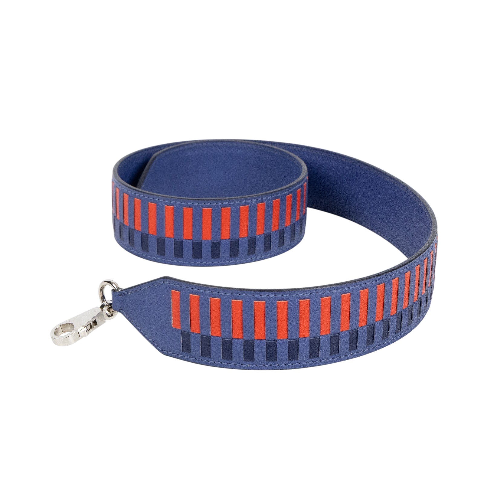 愛馬仕 Hermes Bandouliere 肩帶  C 藍底編織背帶 防塵袋