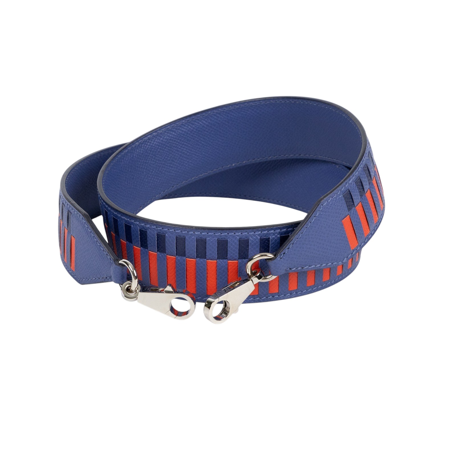 愛馬仕 Hermes Bandouliere 肩帶  C 藍底編織背帶 防塵袋