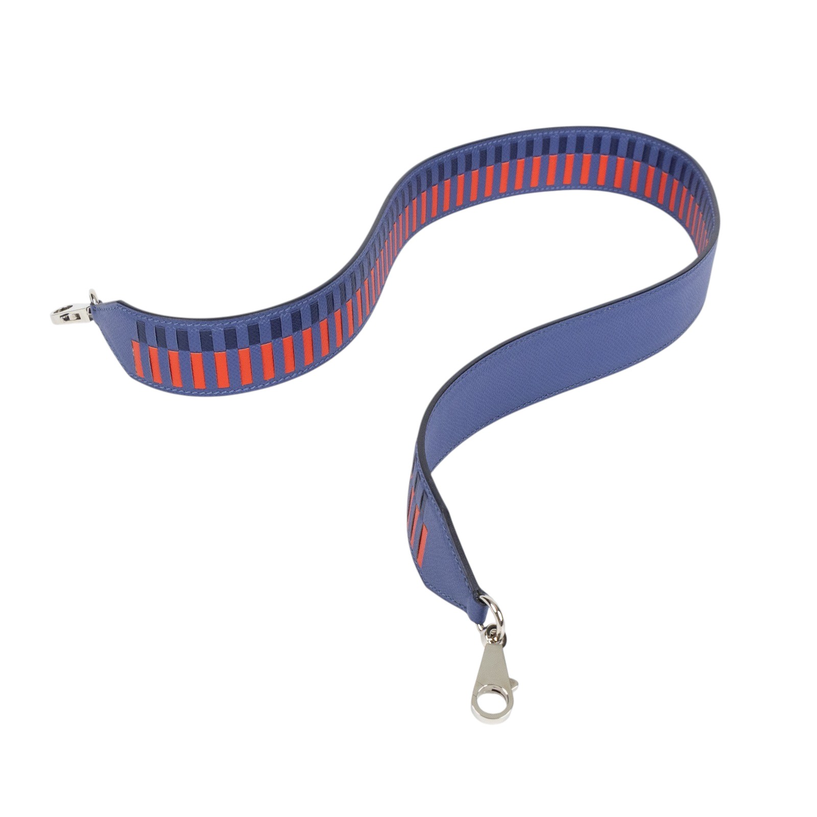 愛馬仕 Hermes Bandouliere 肩帶  C 藍底編織背帶 防塵袋