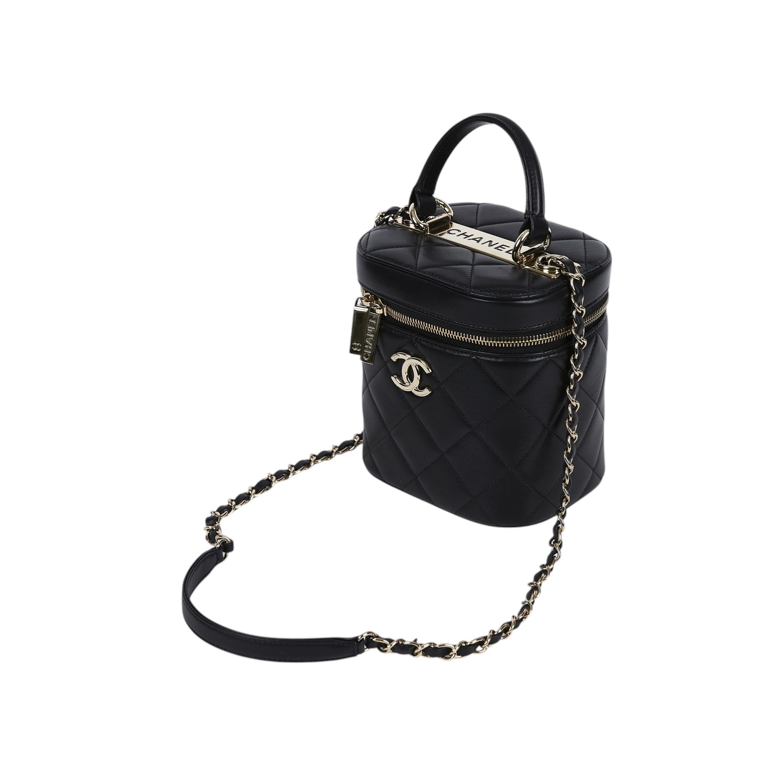 香奈兒 CHANEL 菱格紋 水桶 化妝包 AS1626 30開 黑TRENDY化妝箱 防塵袋/保證卡