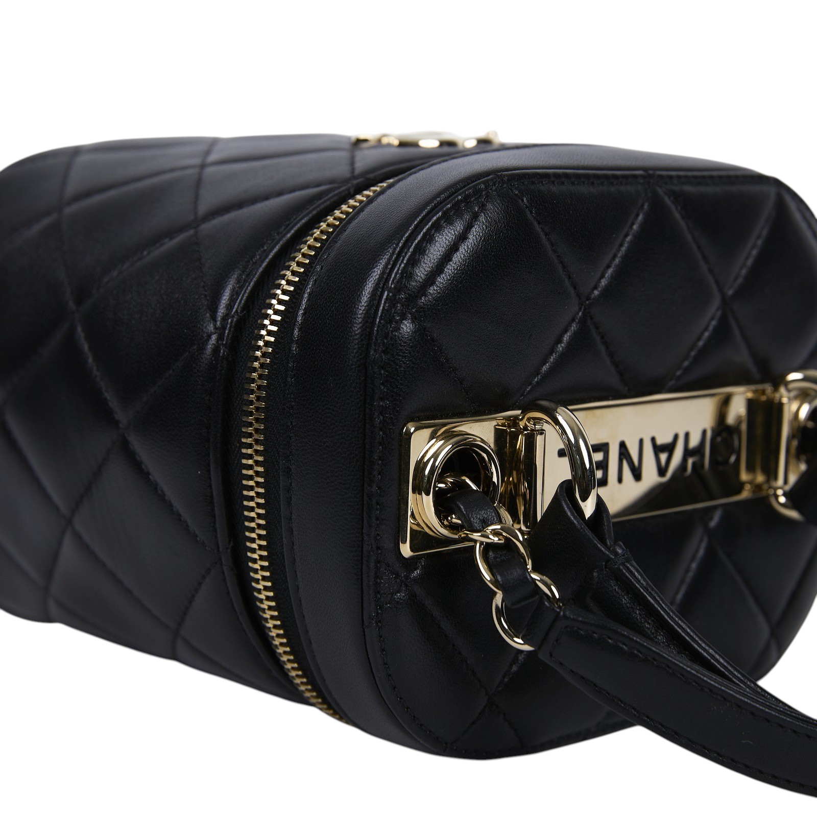 香奈兒 CHANEL 菱格紋 水桶 化妝包 AS1626 30開 黑TRENDY化妝箱 防塵袋/保證卡