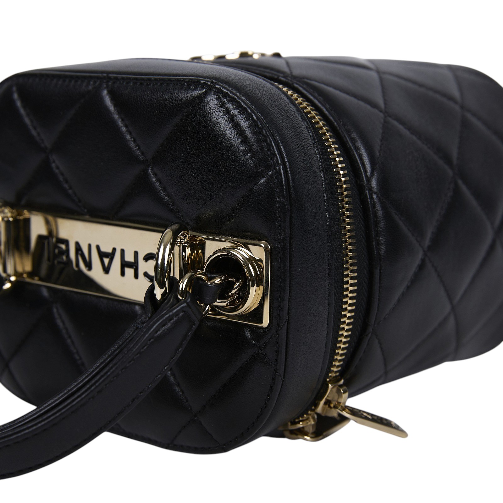 香奈兒 CHANEL 菱格紋 水桶 化妝包 AS1626 30開 黑TRENDY化妝箱 防塵袋/保證卡