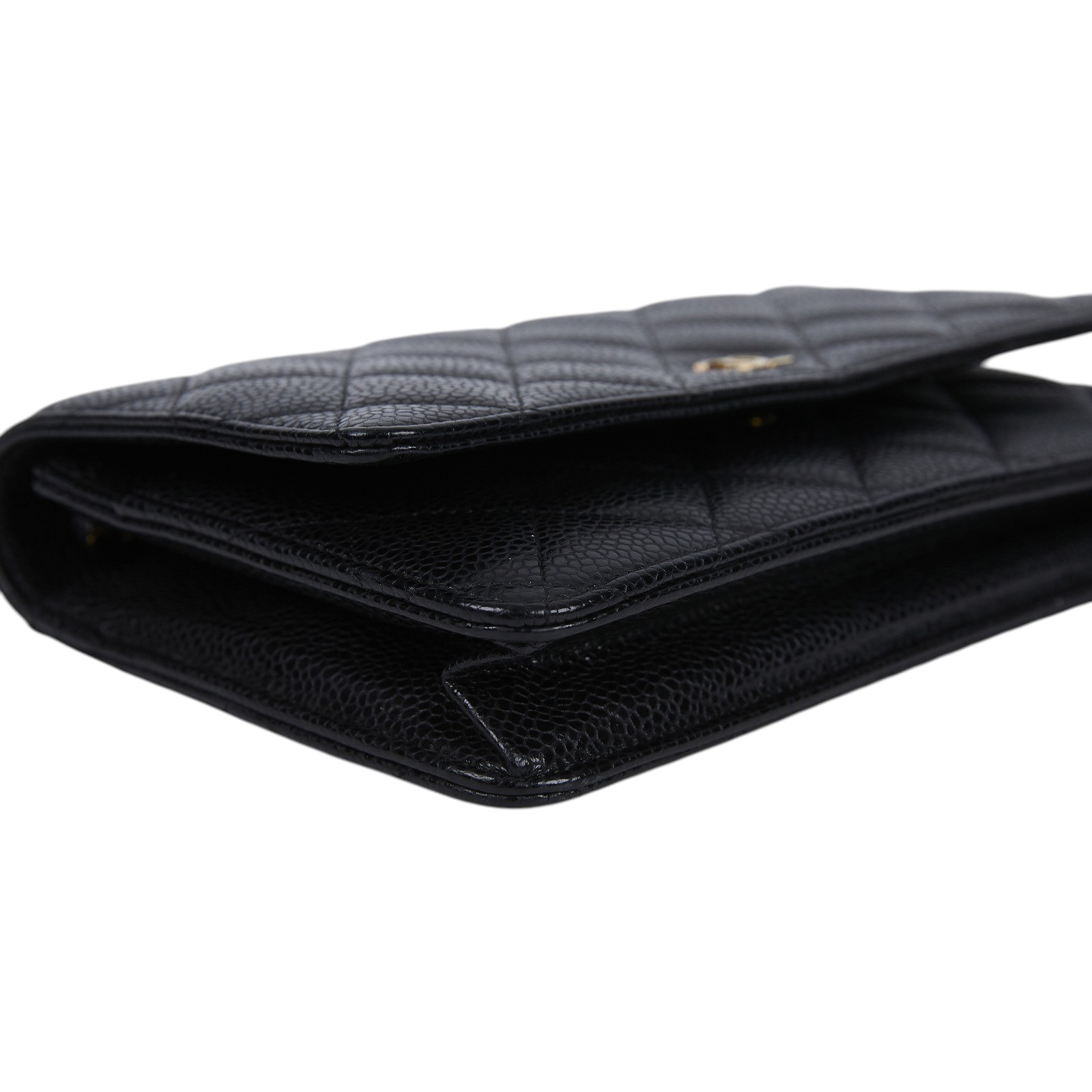 香奈兒 CHANEL 經典鏈子皮夾 菱格紋 CC LOGO AP0250 16開黑荔枝WOC 原廠盒子/保證卡