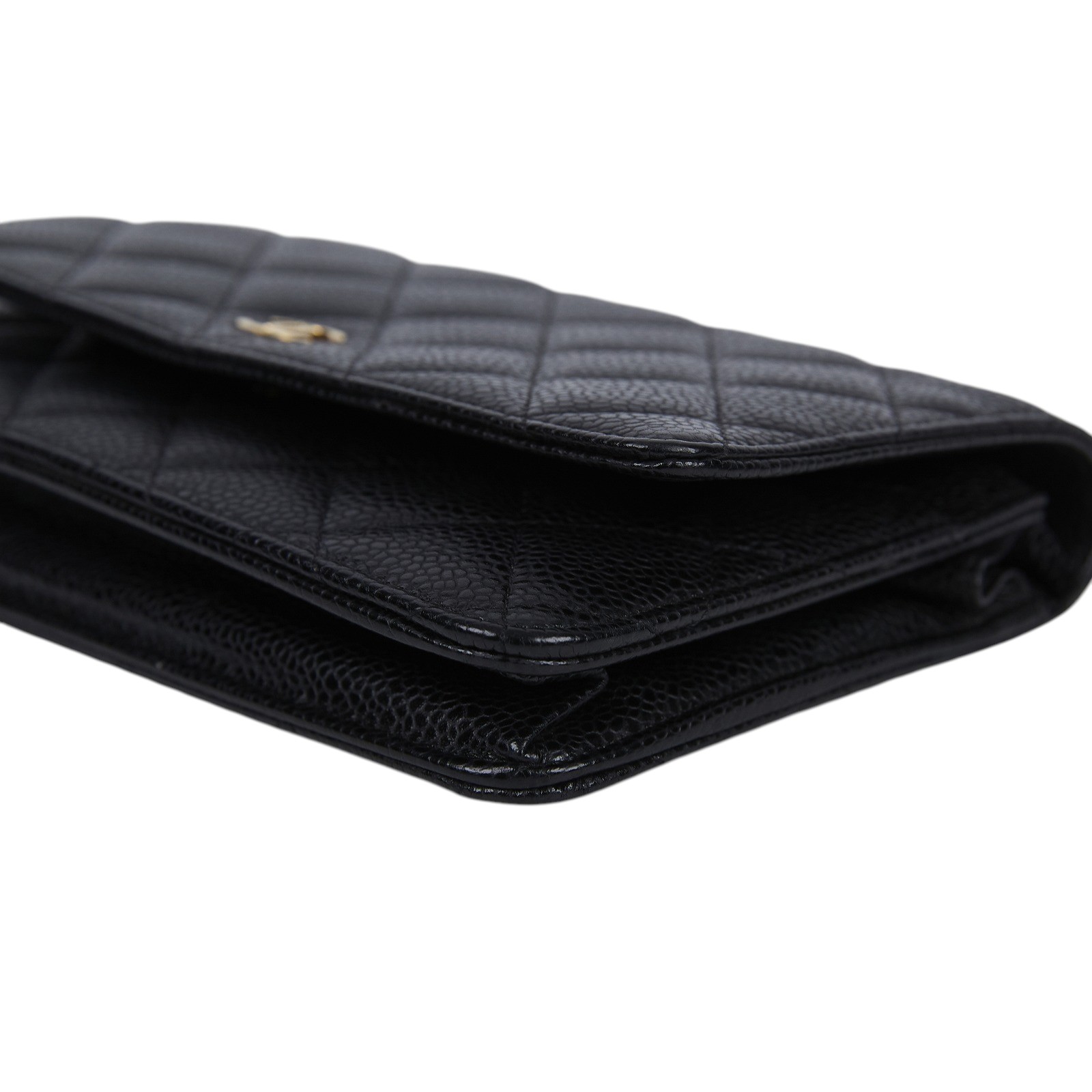 香奈兒 CHANEL 經典鏈子皮夾 菱格紋 CC LOGO AP0250 16開黑荔枝WOC 原廠盒子/保證卡