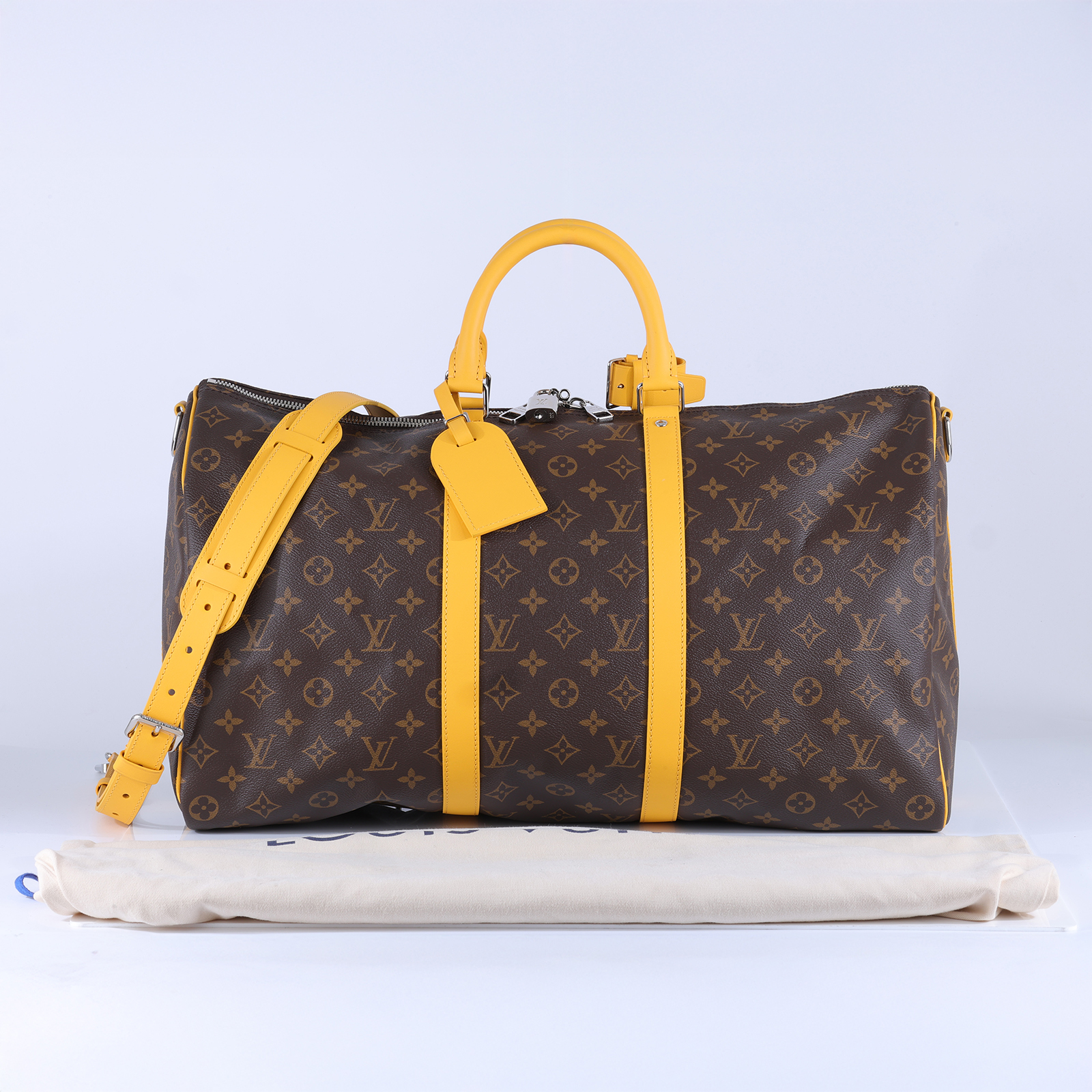 路易威登 LOUIS VUITTON Keepall Bandouliere 50 旅行袋 手提包 肩背包 M46771 晶片款  防塵袋/鎖組/背帶