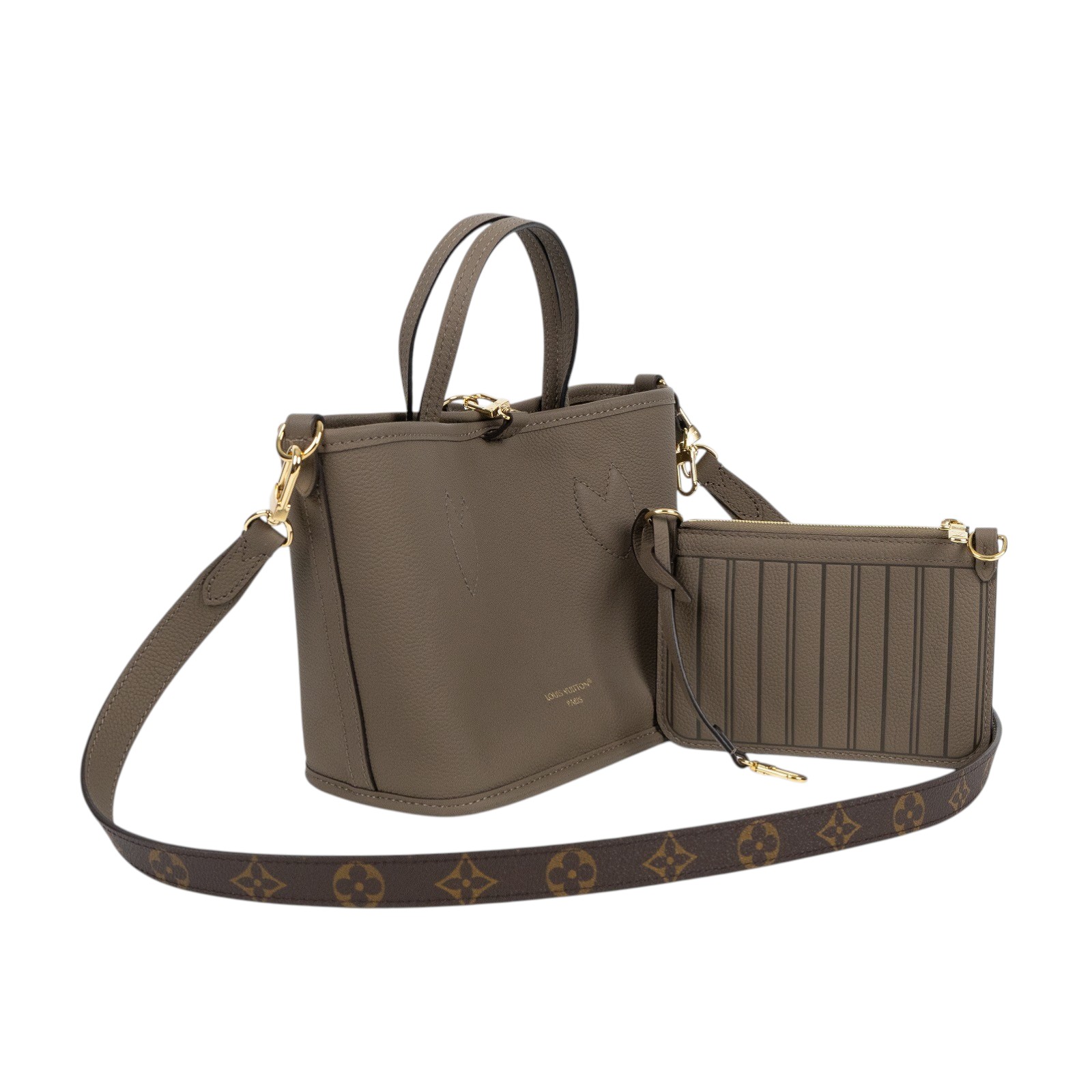 路易威登 LOUIS VUITTON Neverfull Bandoulière Inside Out BB 托特包 M28349 晶片款  原廠盒子/防塵袋/背帶