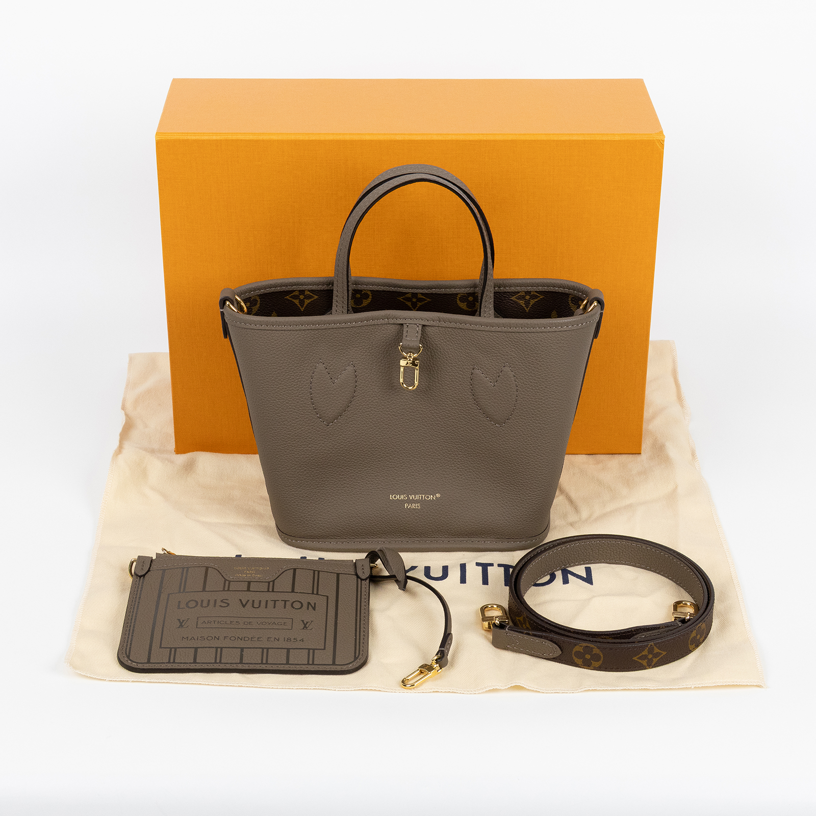 路易威登 LOUIS VUITTON Neverfull Bandoulière Inside Out BB 托特包 M28349 晶片款  原廠盒子/防塵袋/背帶