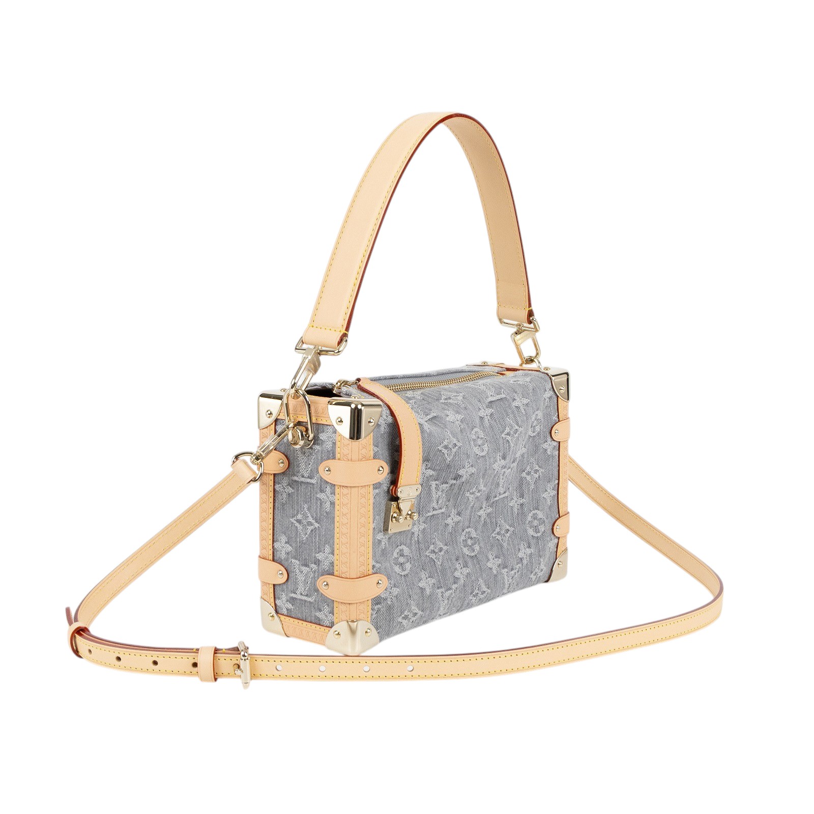 路易威登 LOUIS VUITTON Side Trunk MM 手提包 肩背包 M13285 晶片款 灰丹寧SIDE TRUNK MM 原廠盒子/防塵袋/背帶