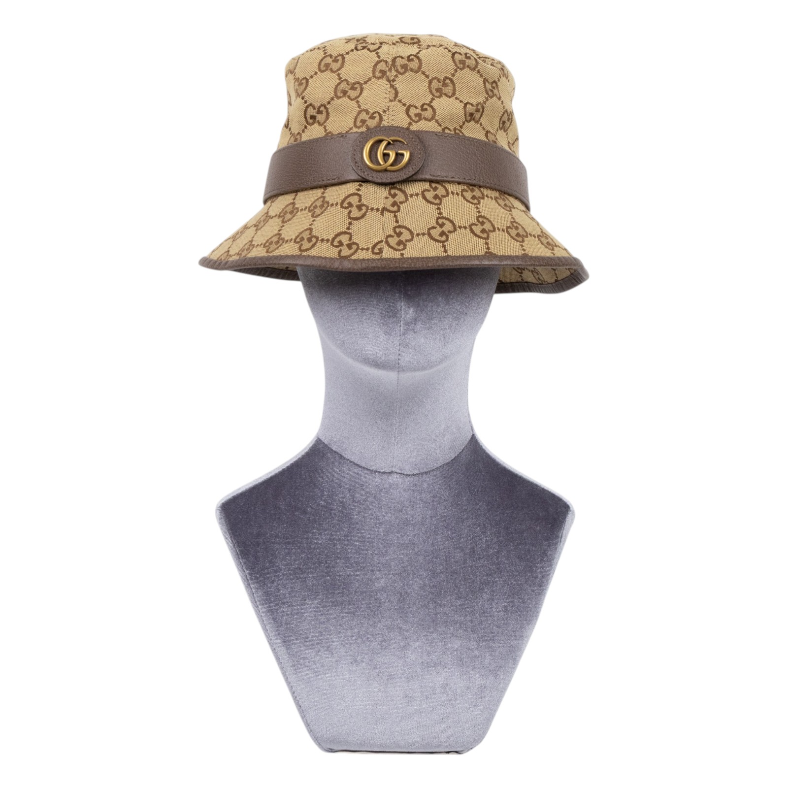 古馳 GUCCI GG 漁夫帽 576587  4HG62_S 棕帆布GG漁夫帽 #S 防塵袋