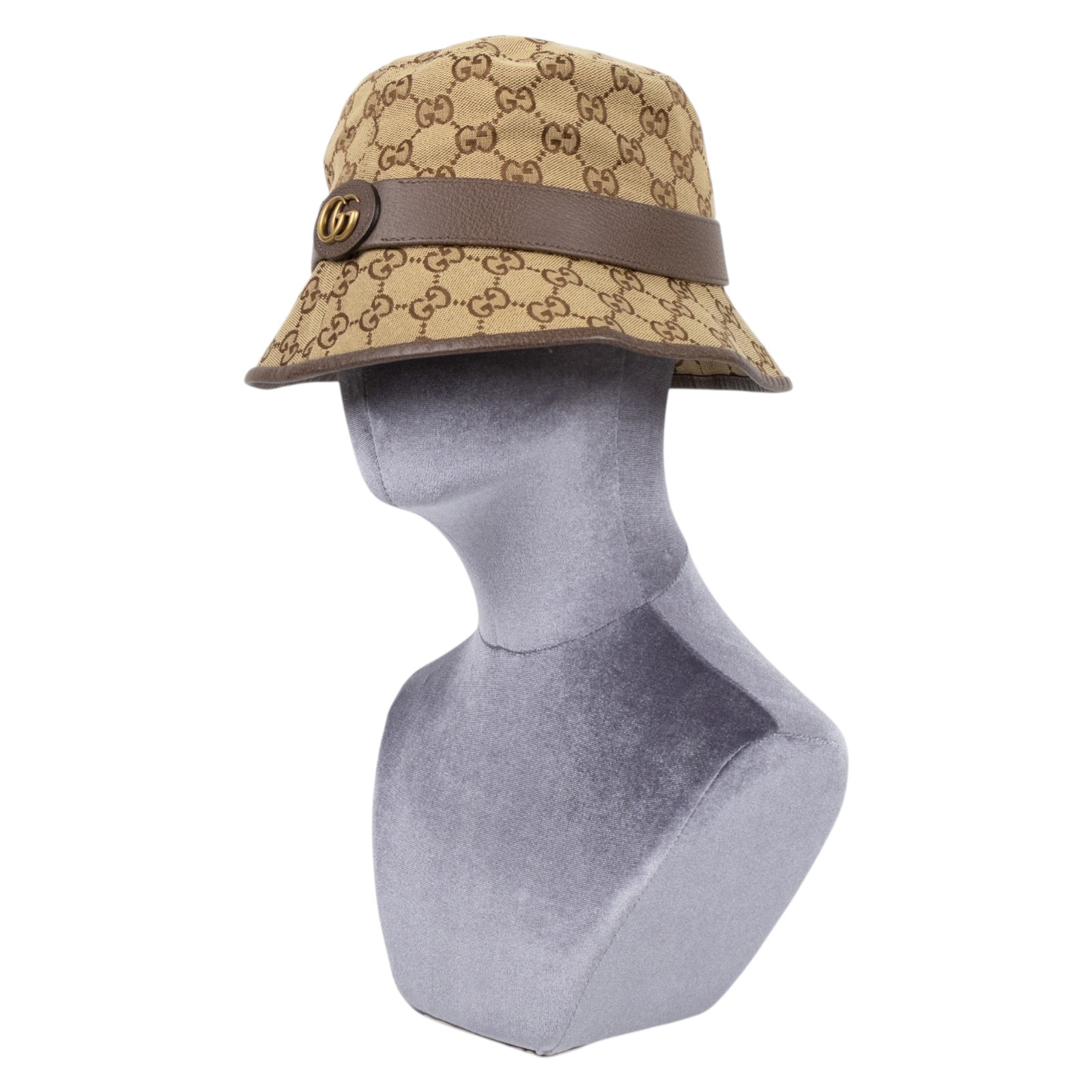 古馳 GUCCI GG 漁夫帽 576587  4HG62_S 棕帆布GG漁夫帽 #S 防塵袋
