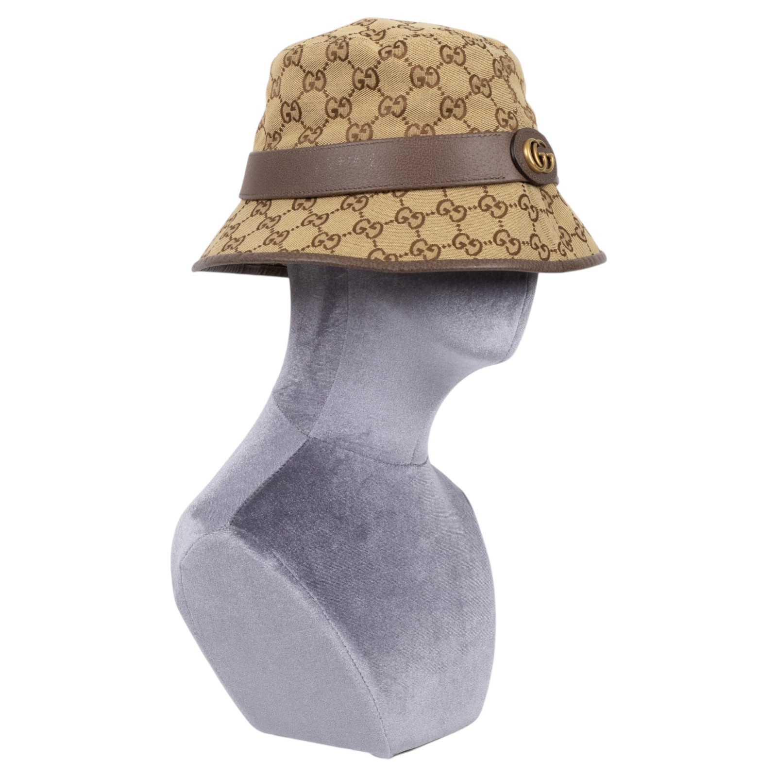 古馳 GUCCI GG 漁夫帽 576587  4HG62_S 棕帆布GG漁夫帽 #S 防塵袋